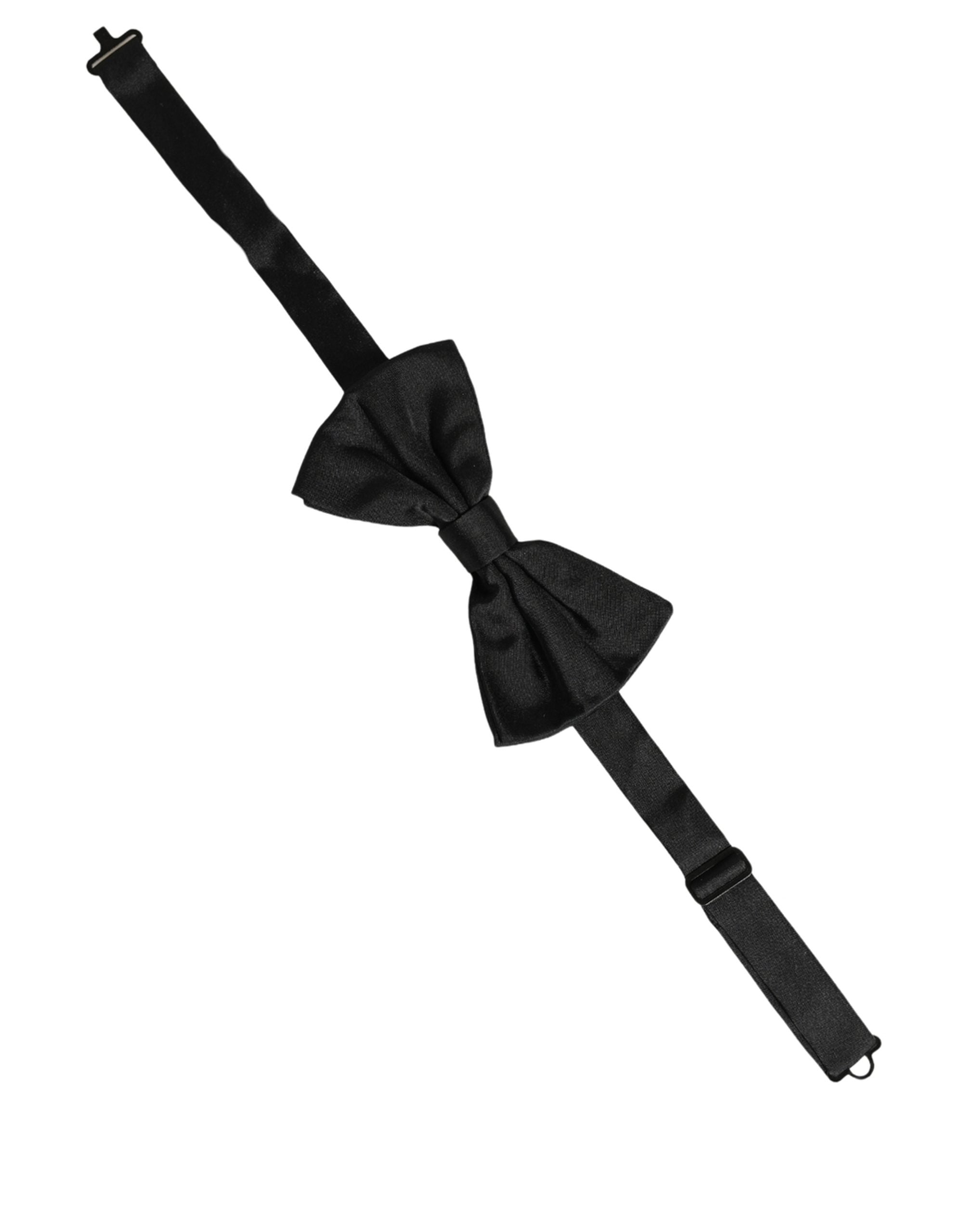 Dolce & Gabbana Men Black 100% Silk Adjustable Neck Papillon Bow Tie Dolce & Gabbana