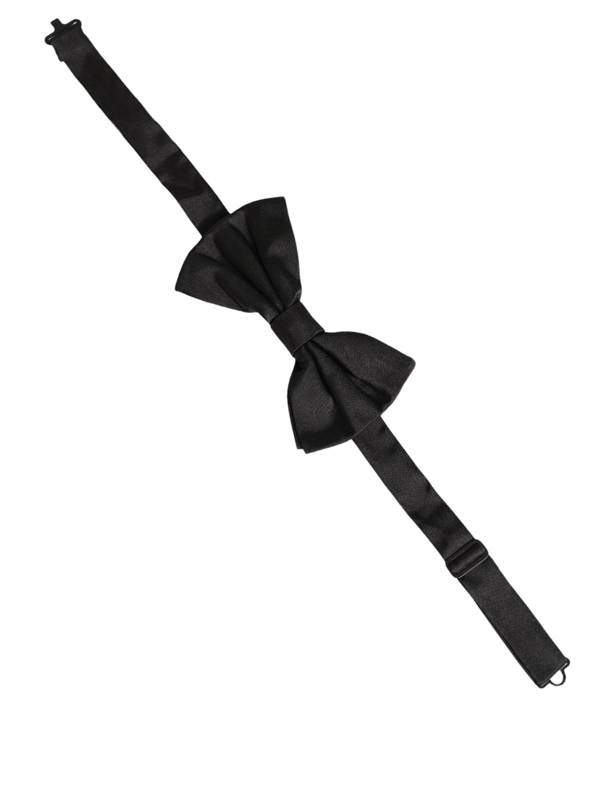 Dolce & Gabbana Men Black 100% Silk Adjustable Neck Papillon Bow Tie Dolce & Gabbana