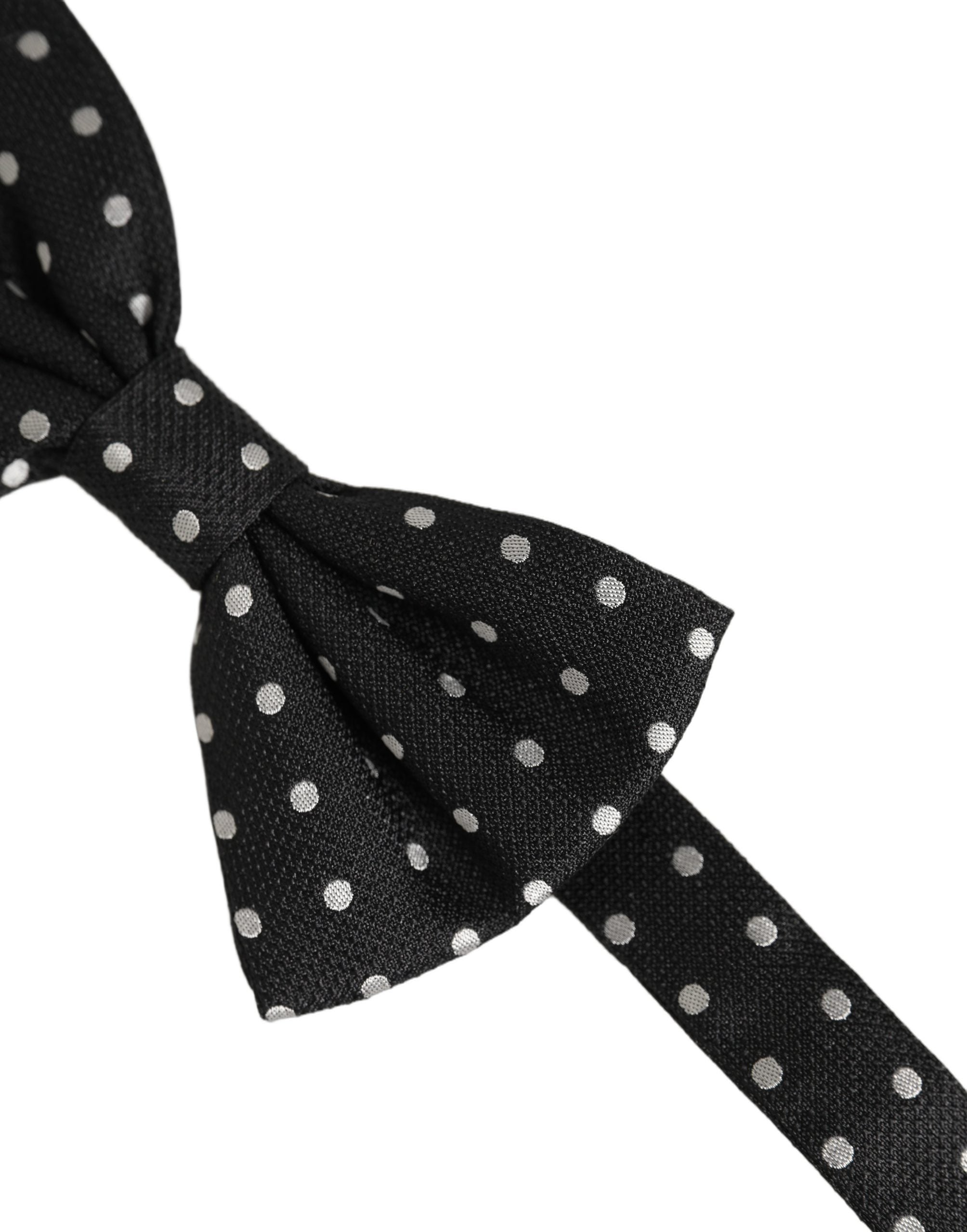 Dolce & Gabbana Black White Polka Dot Adjustable Neck Papillon Bow Tie Dolce & Gabbana