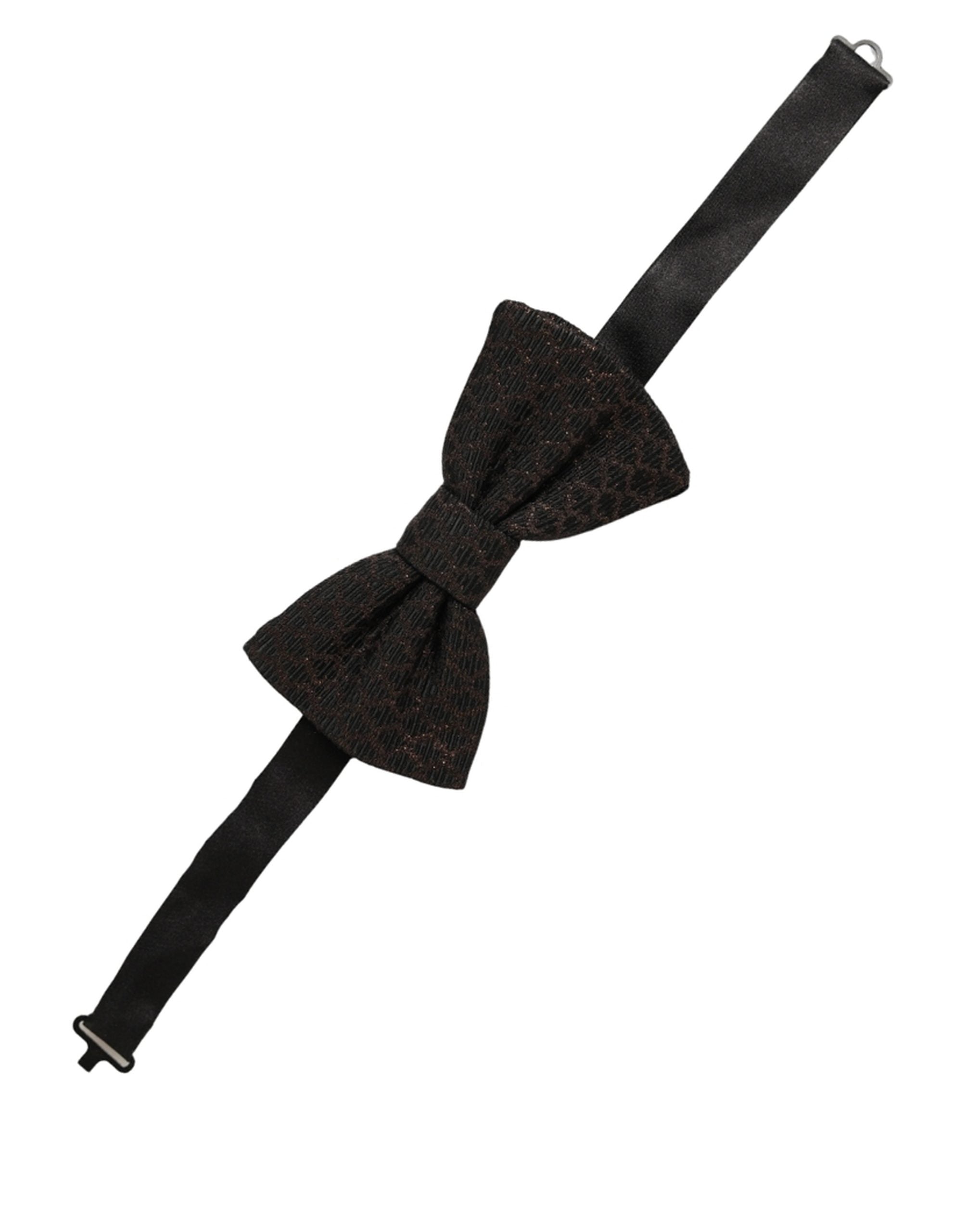 Dolce & Gabbana Men Brown 100% Silk Adjustable Neck Papillon Bow Tie Dolce & Gabbana