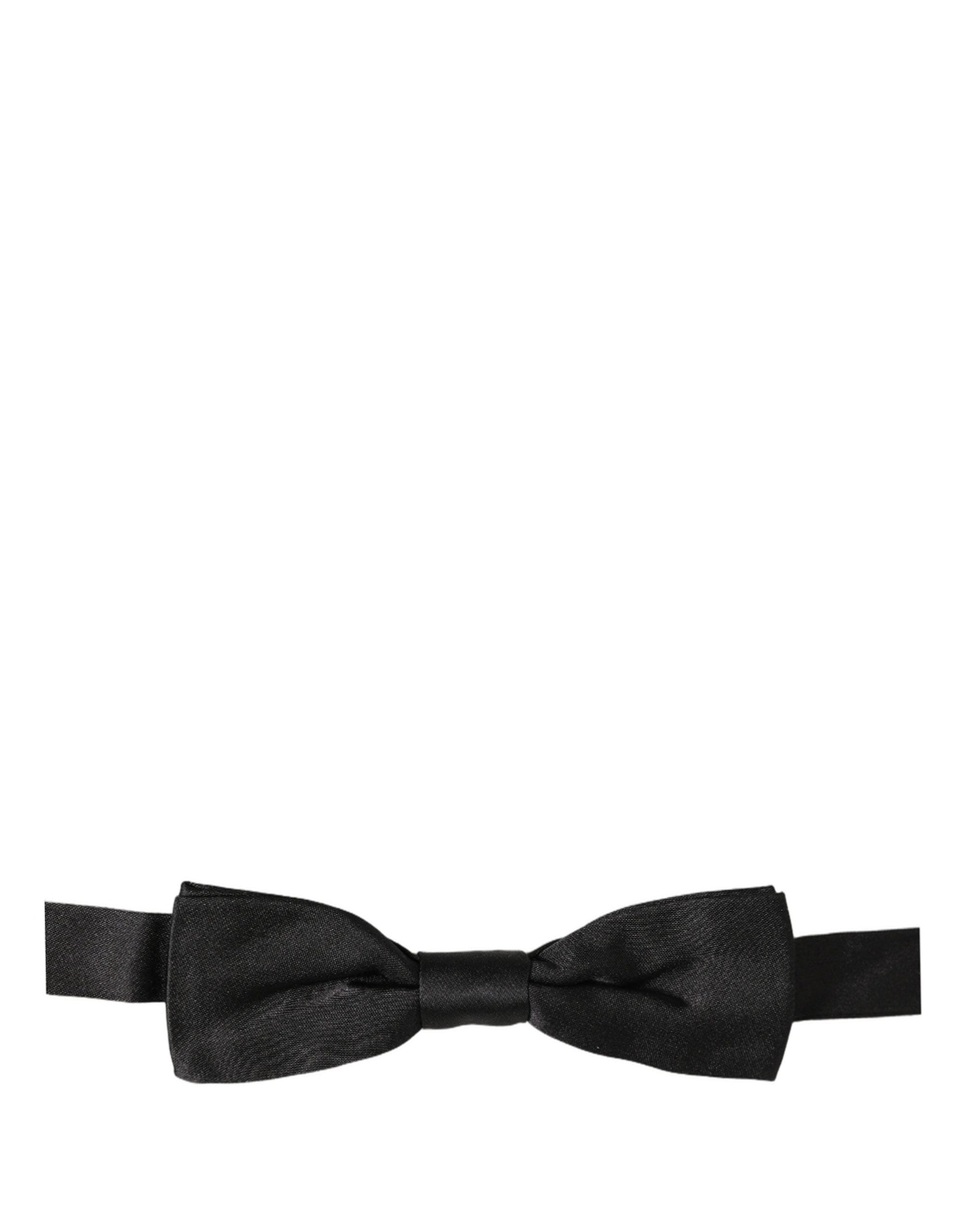 Dolce & Gabbana Men Black 100% Silk Adjustable Neck Papillon Bow Tie Dolce & Gabbana