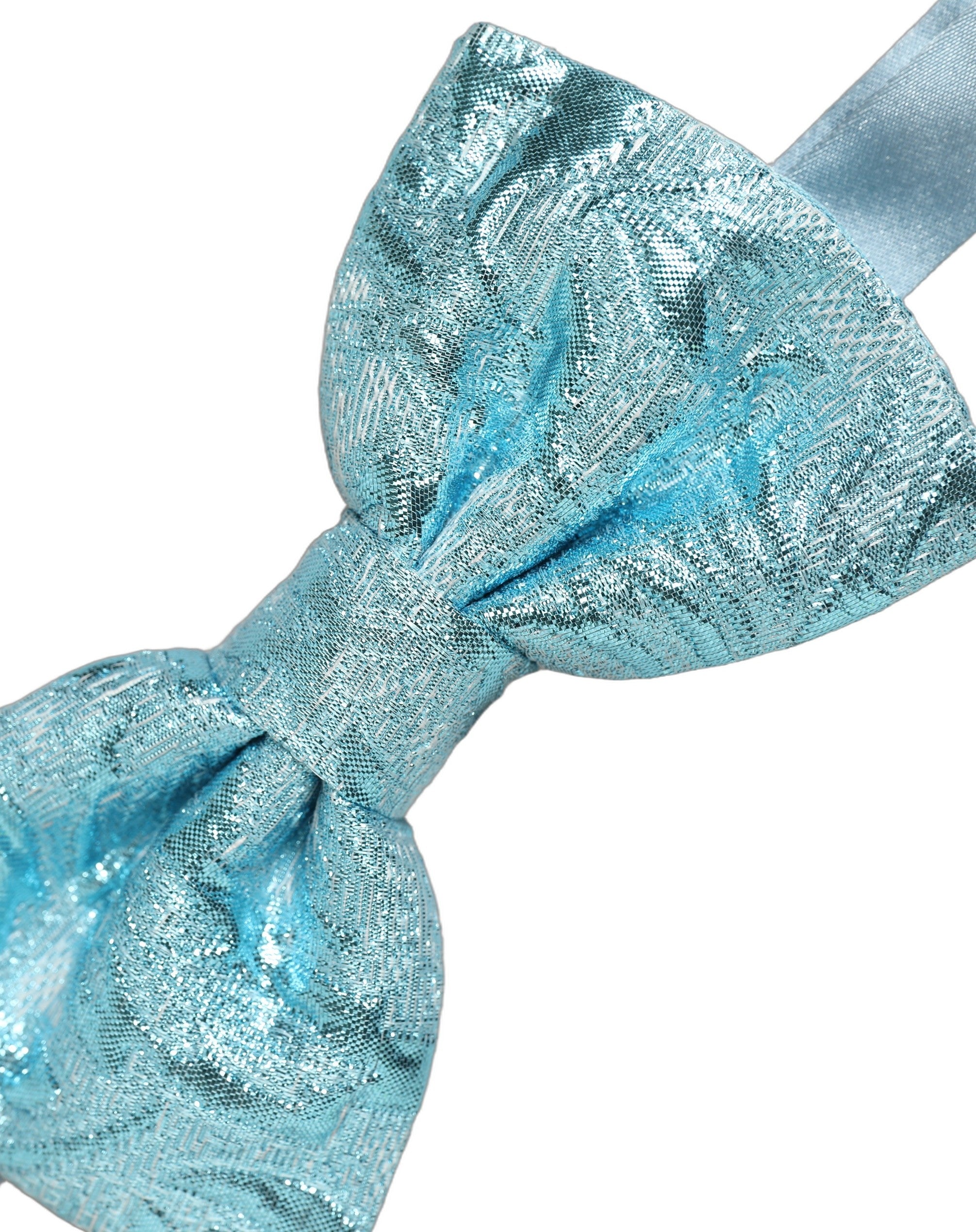 Dolce & Gabbana Light Blue Floral Brocade Adjustable Neck Papillon Bow Tie Dolce & Gabbana