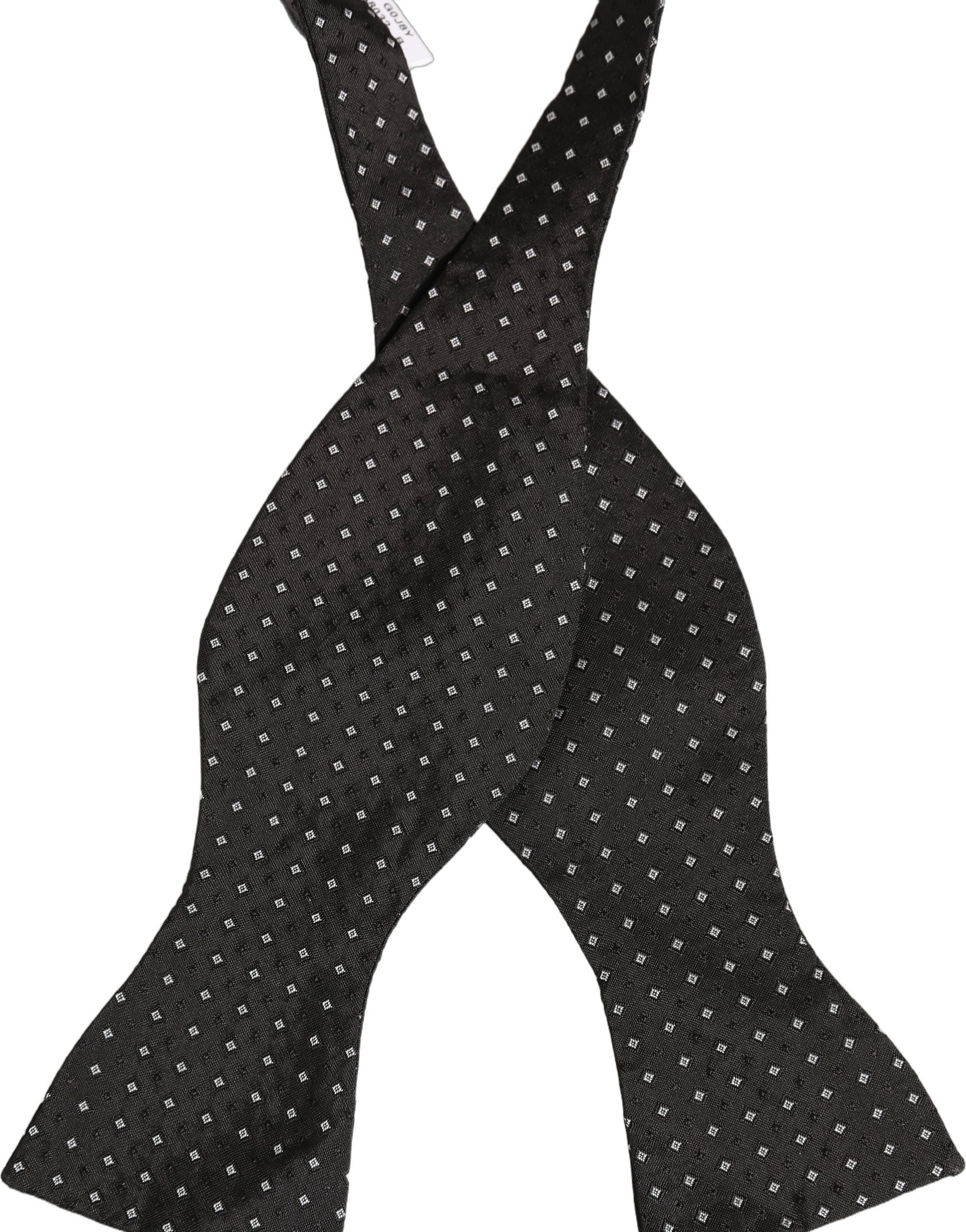 Dolce & Gabbana Black White Polka Dot Adjustable Neck Papillon Bow Tie Dolce & Gabbana