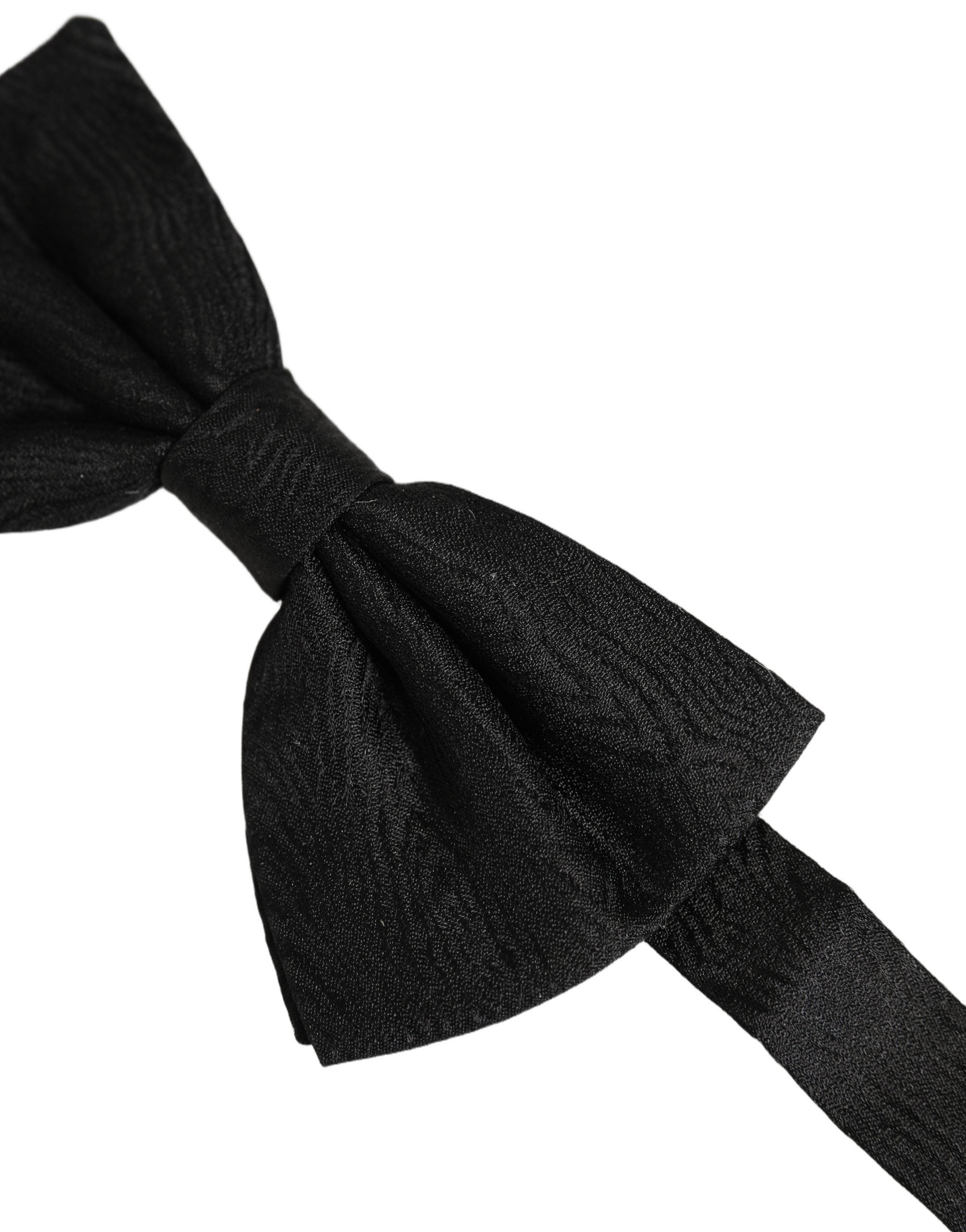 Dolce & Gabbana Men Black Silk Brocade Adjustable Neck Papillon Bow Tie Dolce & Gabbana
