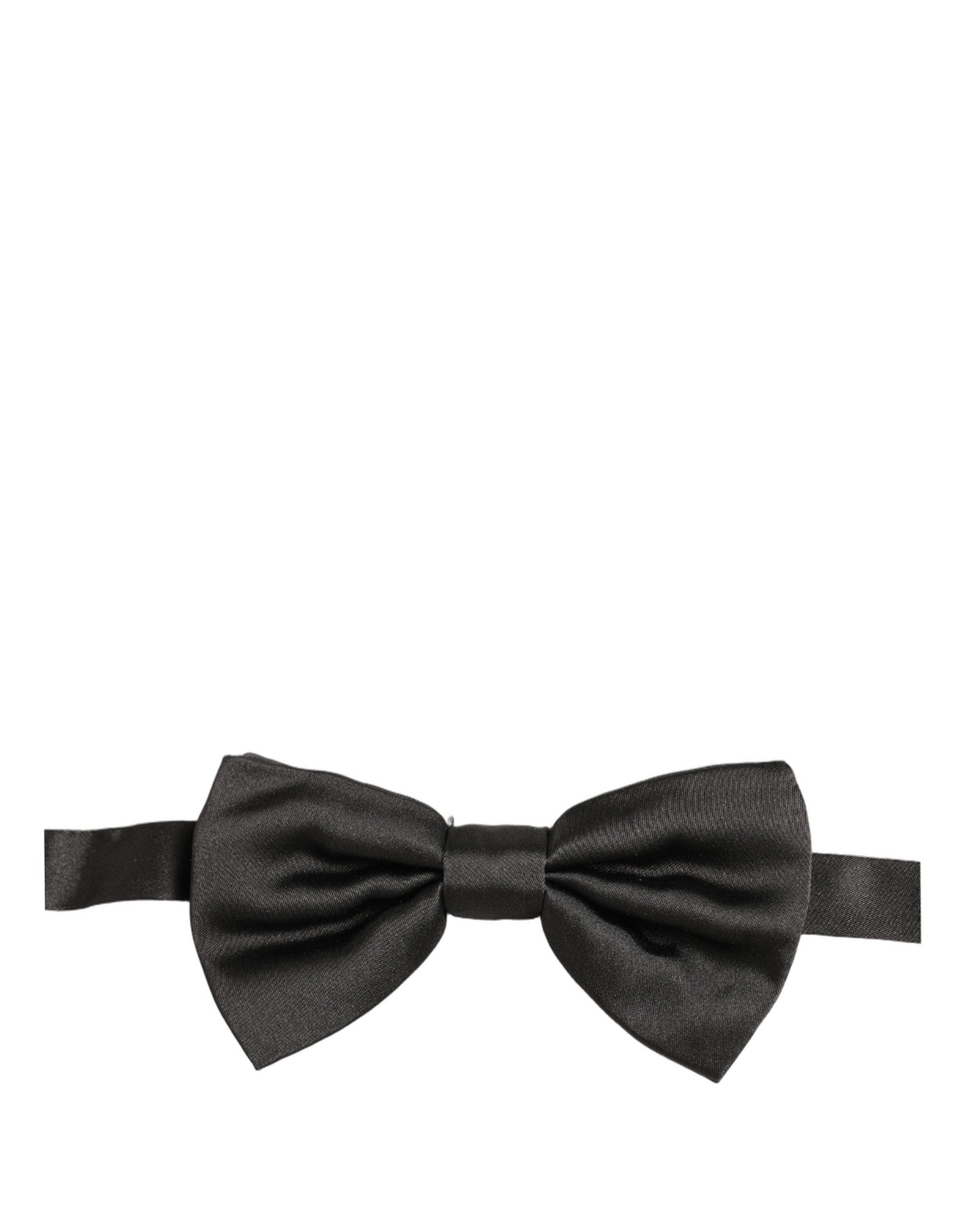 Dolce & Gabbana Men Black 100% Silk Adjustable Neck Papillon Bow Tie Dolce & Gabbana