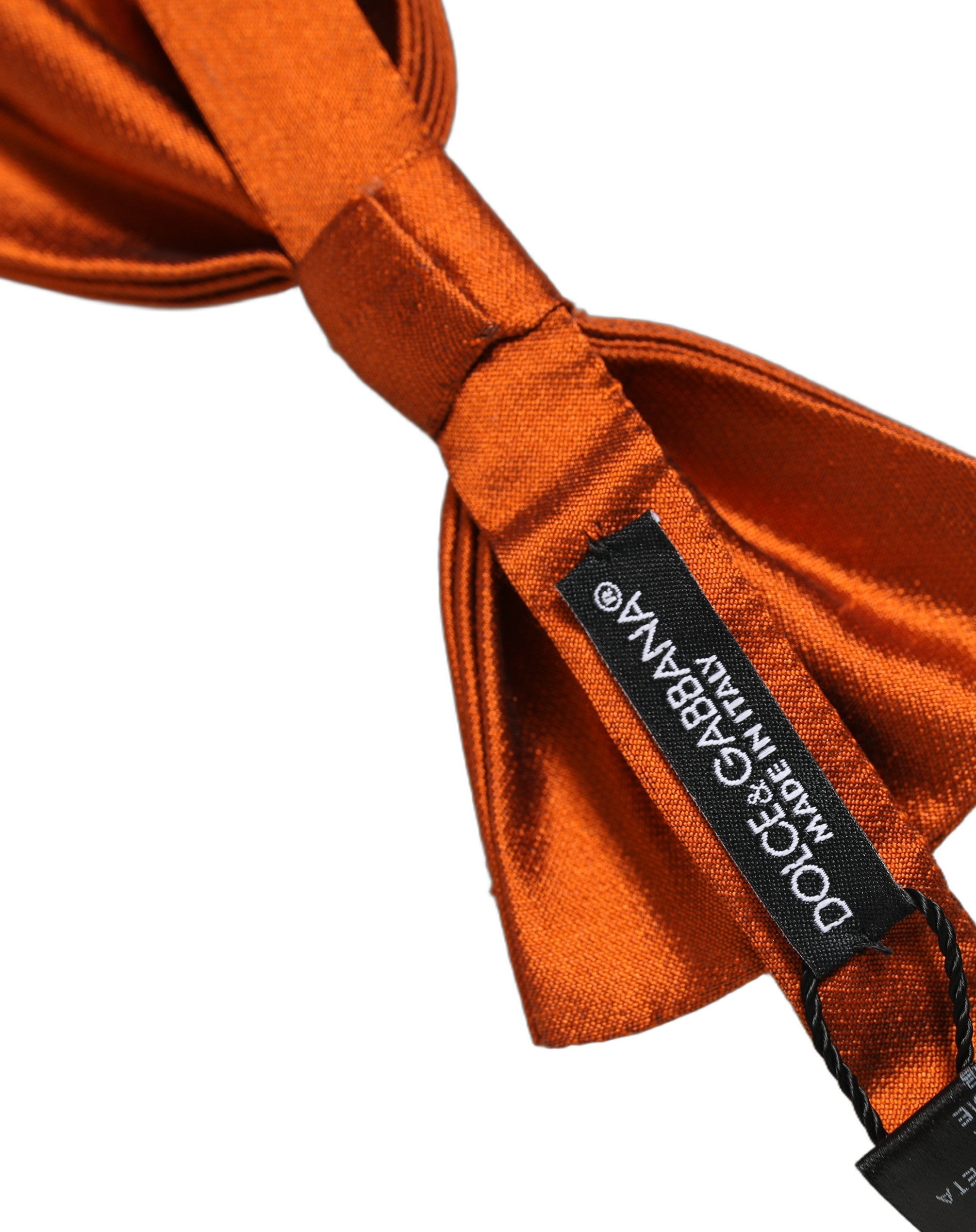 Dolce & Gabbana Men Orange 100% SIlk Adjustable Neck Papillon Bow Tie Dolce & Gabbana