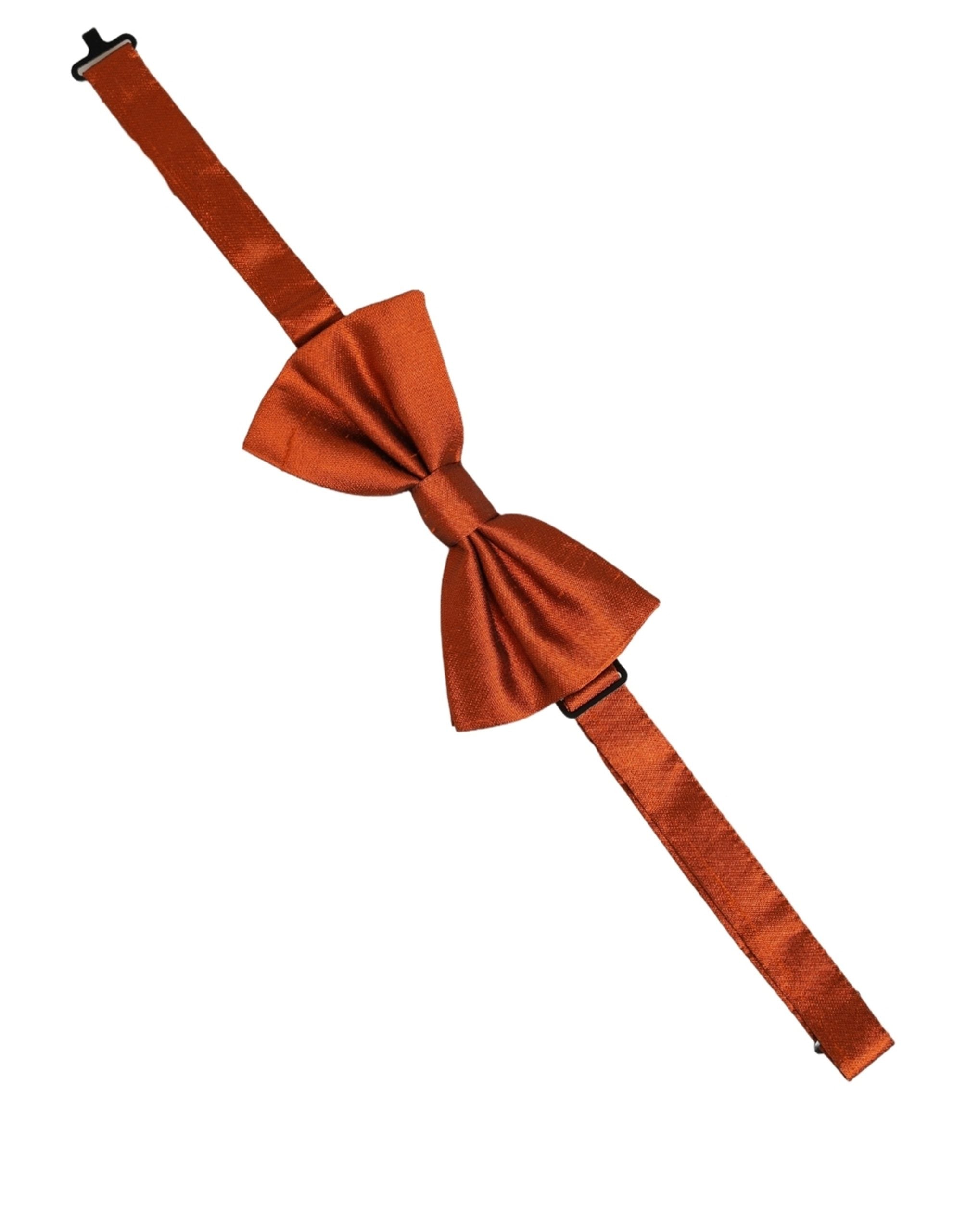 Dolce & Gabbana Men Orange 100% SIlk Adjustable Neck Papillon Bow Tie Dolce & Gabbana
