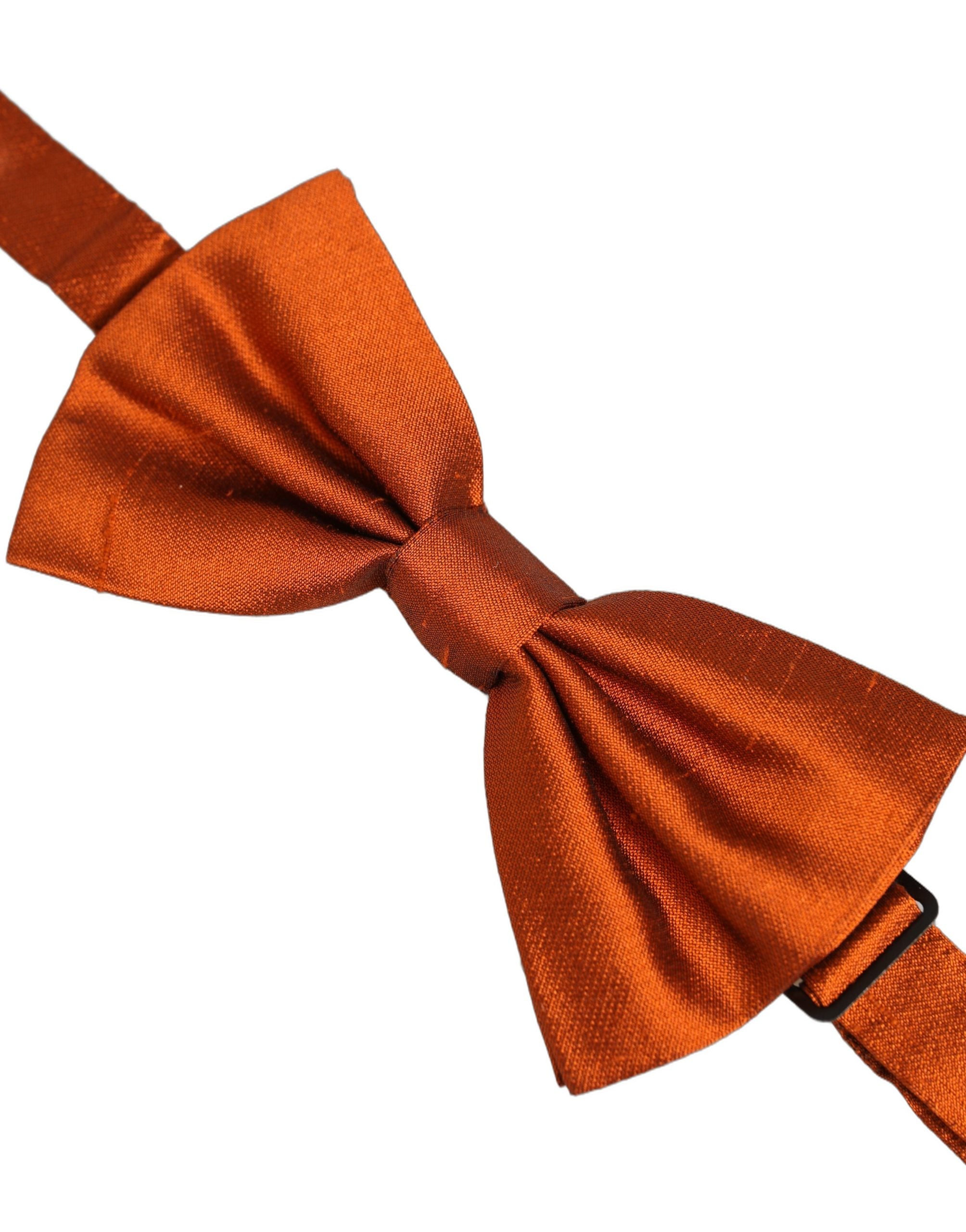Dolce & Gabbana Men Orange 100% SIlk Adjustable Neck Papillon Bow Tie Dolce & Gabbana