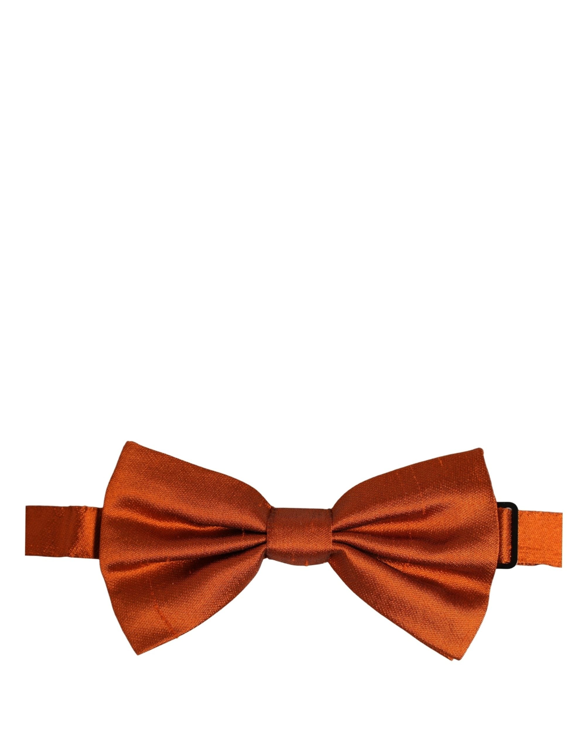 Dolce & Gabbana Men Orange 100% SIlk Adjustable Neck Papillon Bow Tie Dolce & Gabbana