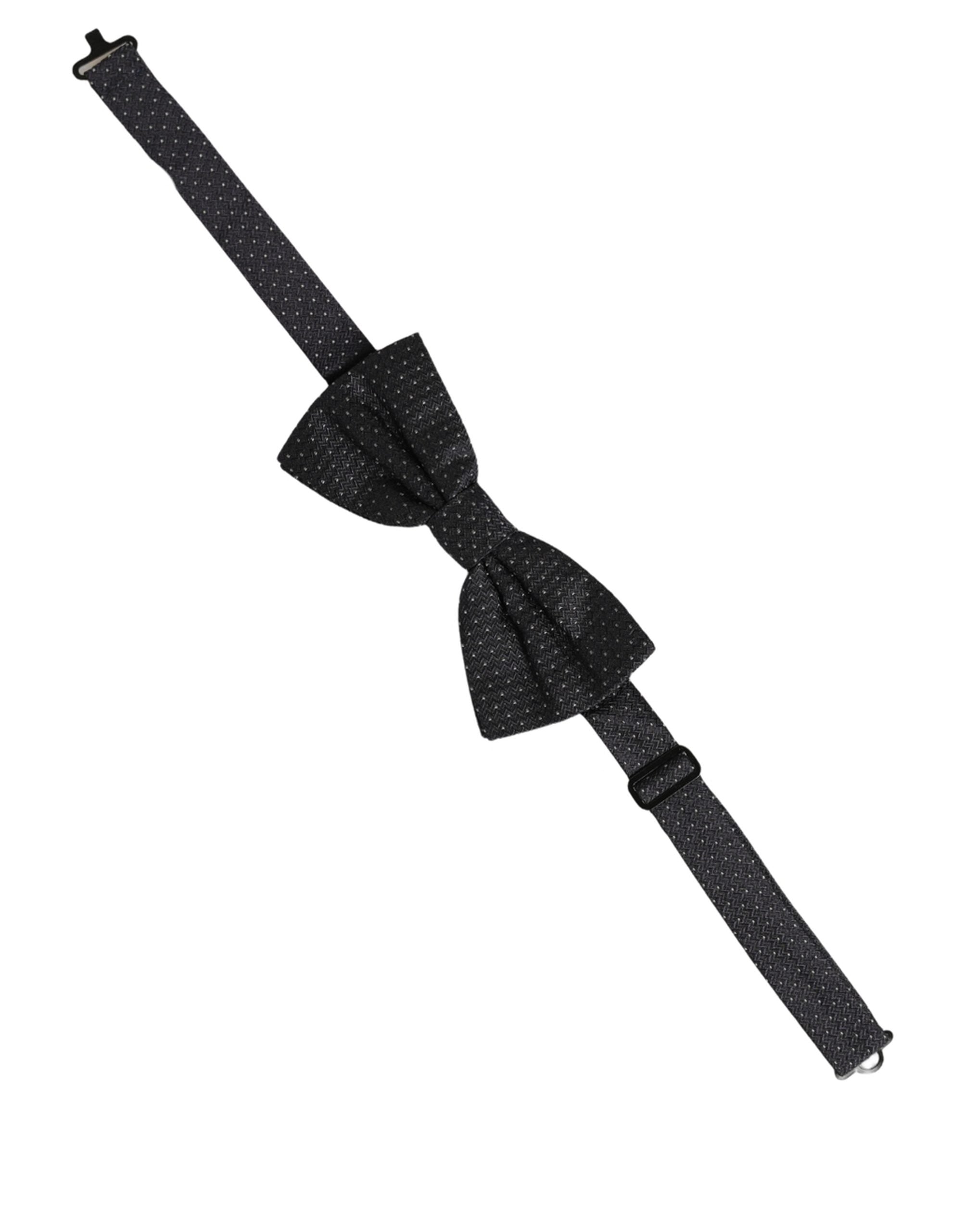 Dolce & Gabbana Black White Polka Dot Adjustable Neck Papillon Bow Tie Dolce & Gabbana