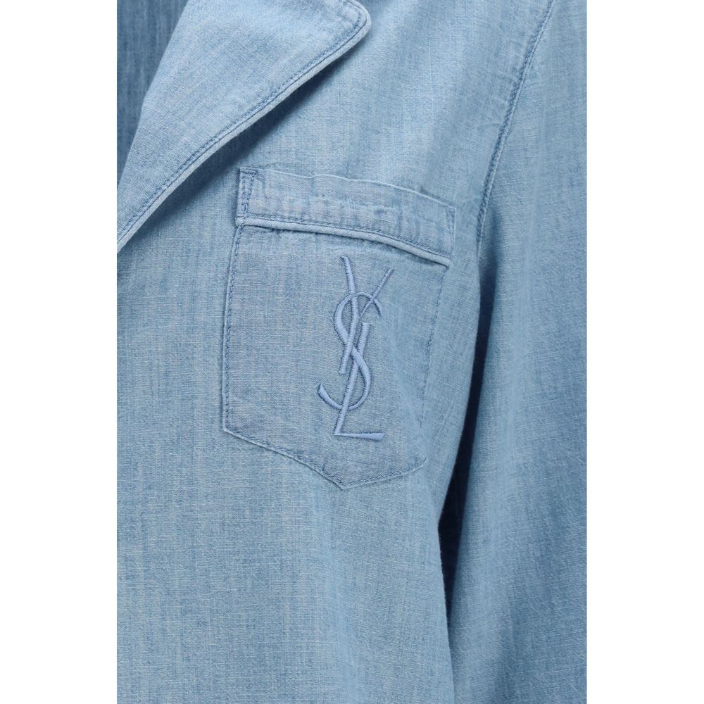 Saint Laurent Blue Cotton Dress Shirt Saint Laurent