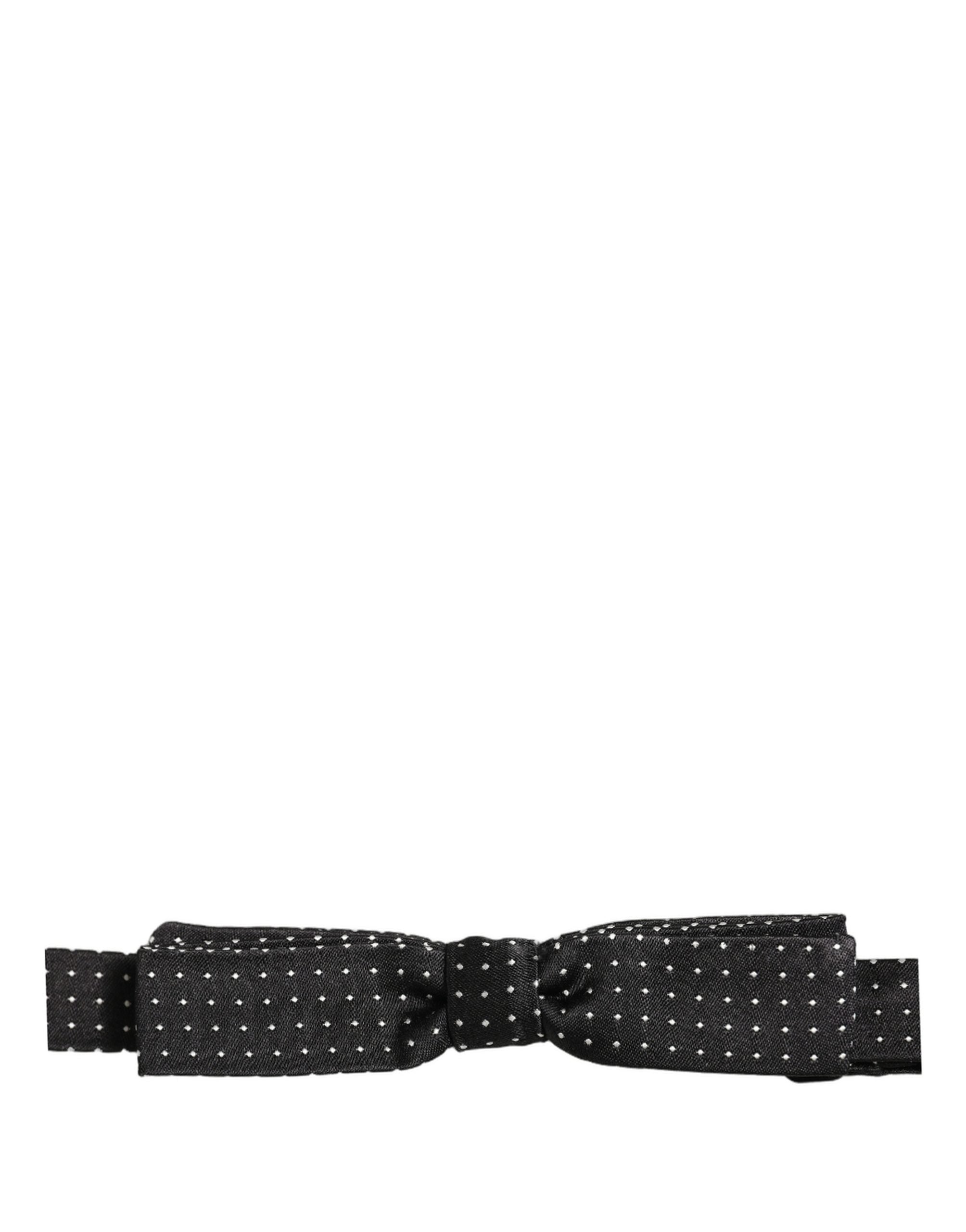 Dolce & Gabbana Black White Polka Dot Adjustable Neck Papillon Bow Tie Dolce & Gabbana