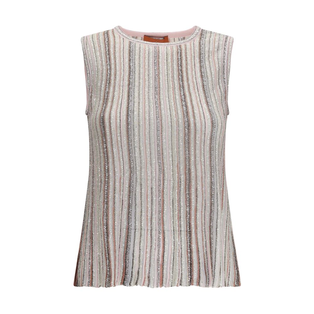 Missoni Multicolor Rayon Sleeveles T-Shirt Missoni