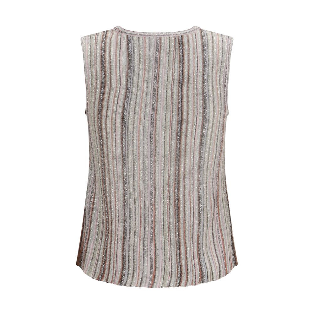 Missoni Multicolor Rayon Sleeveles T-Shirt Missoni
