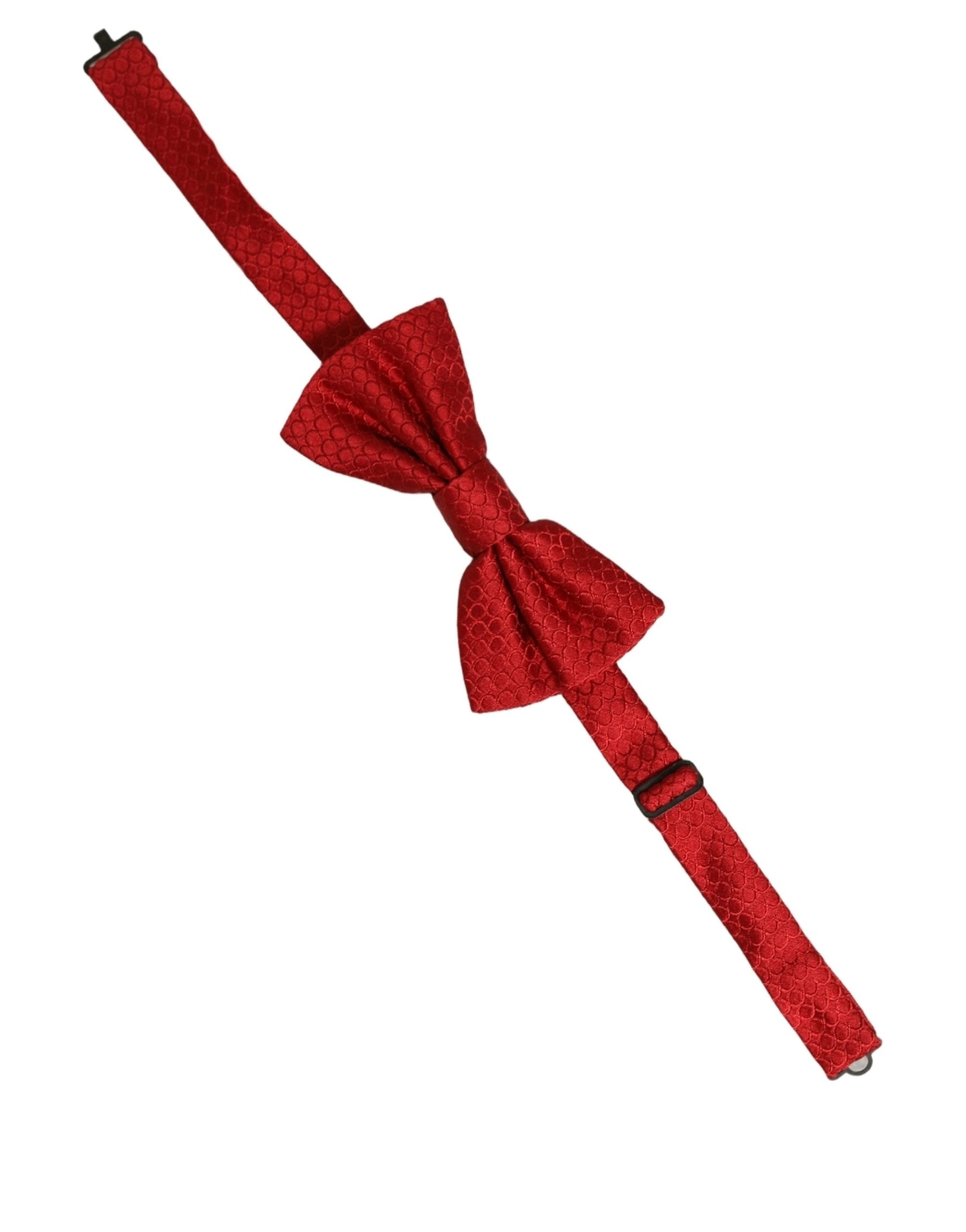 Dolce & Gabbana Men Red 100% Silk Adjustable Neck Papillon Bow Tie Dolce & Gabbana