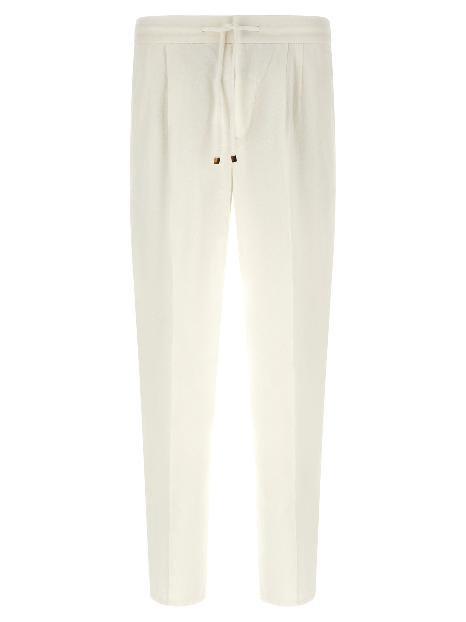 Brunello Cucinelli White Linen Casual Pants Brunello Cucinelli