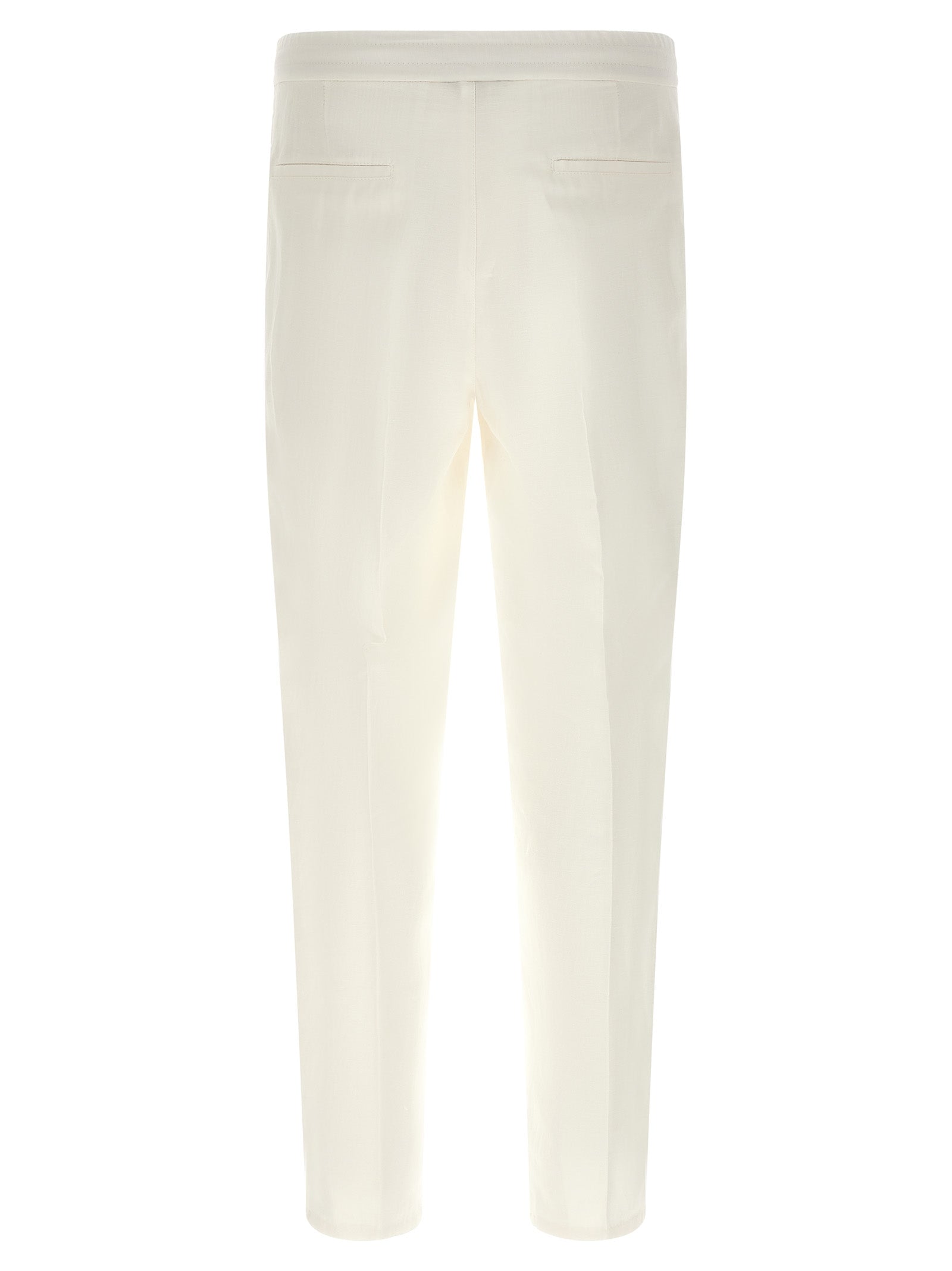 Brunello Cucinelli White Linen Casual Pants Brunello Cucinelli