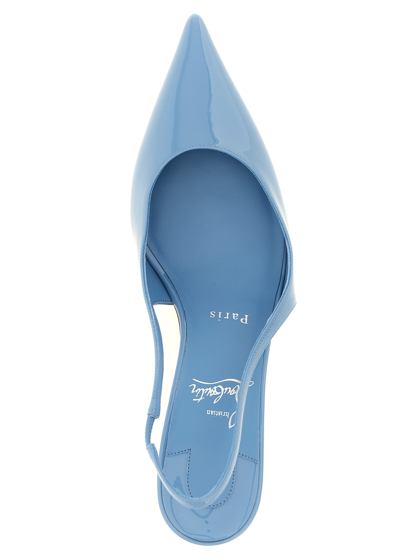 Christian Louboutin Blue Calfskin Mid Heel Pumps Christian Louboutin
