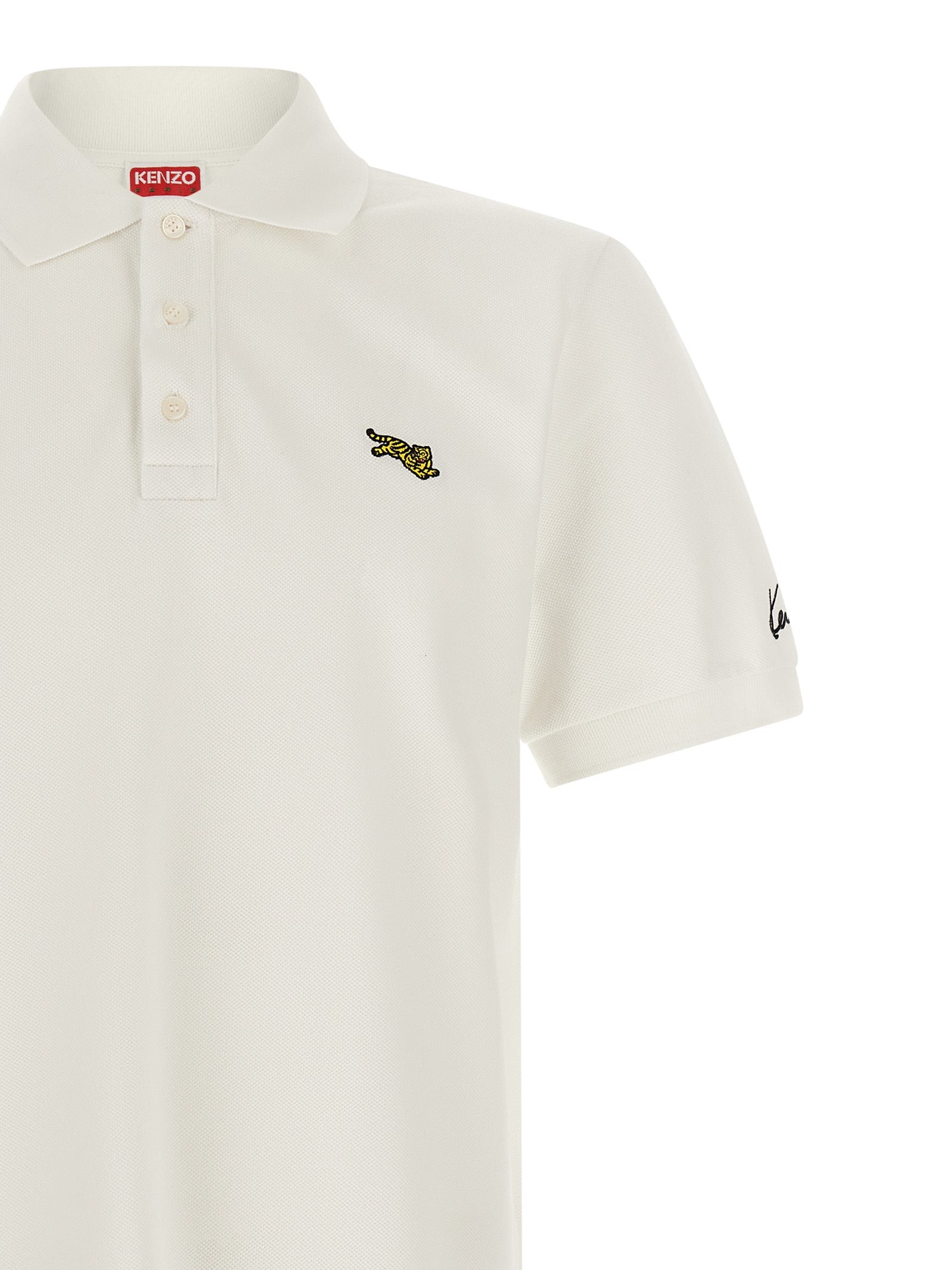 Kenzo White Cotton Polo Shirt Kenzo