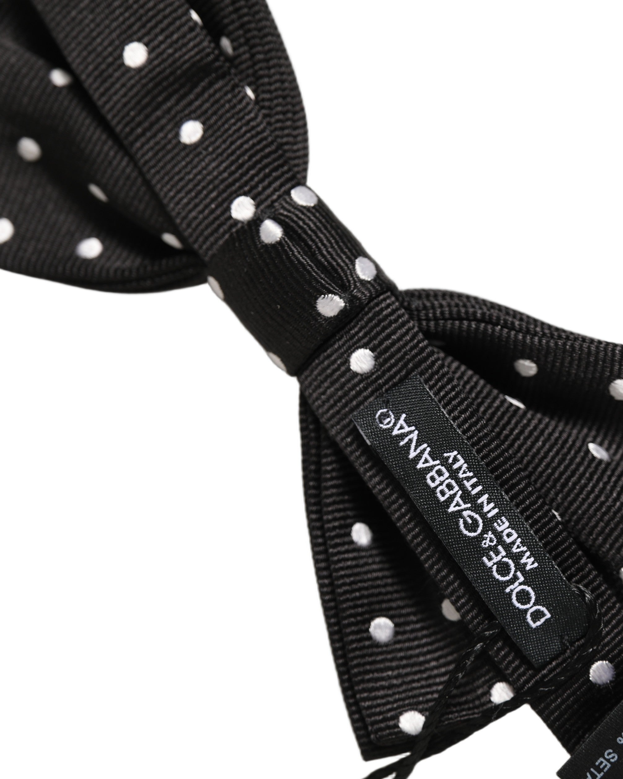 Dolce & Gabbana Black White Polka Dot Adjustable Neck Papillon Bow Tie Dolce & Gabbana