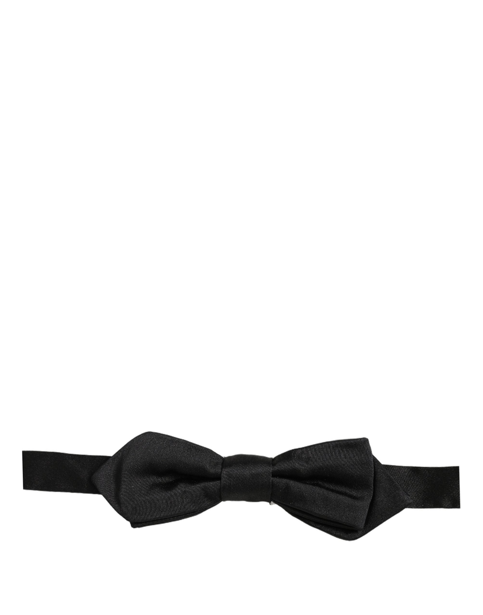 Dolce & Gabbana Men Black 100% Silk Adjustable Neck Papillon Bow Tie Dolce & Gabbana
