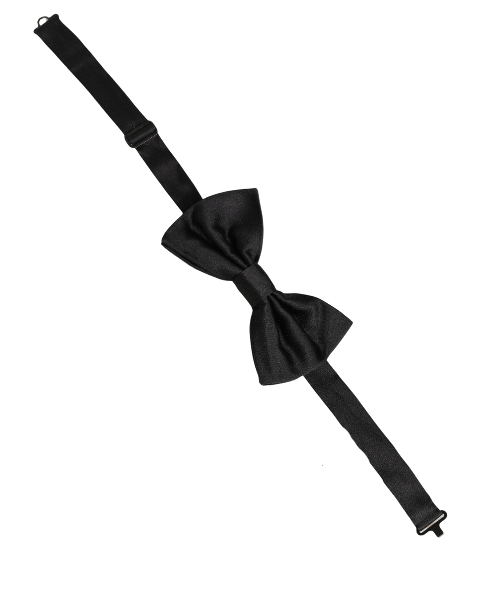 Dolce & Gabbana Men Black 100% Silk Adjustable Neck Papillon Bow Tie Dolce & Gabbana