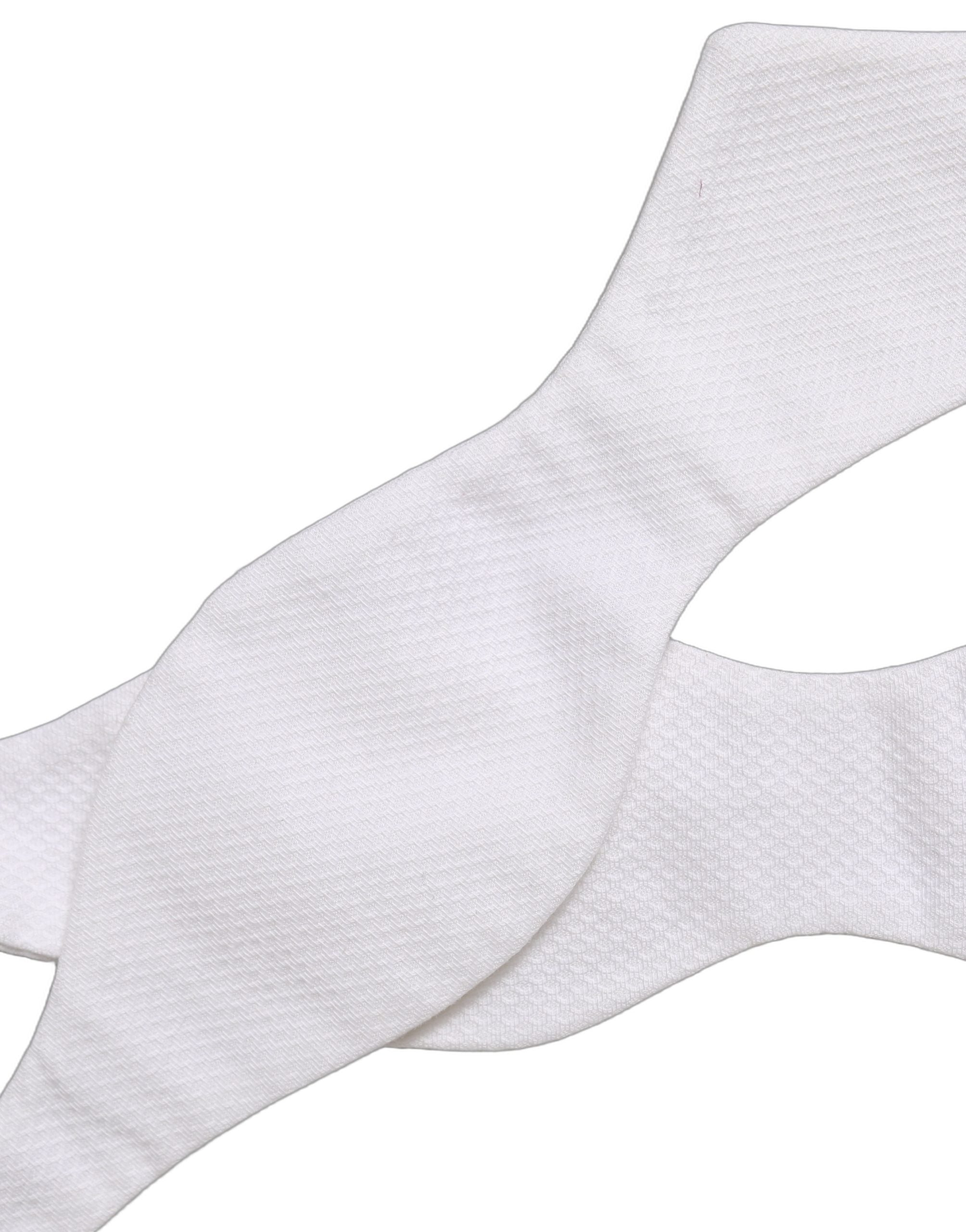 Dolce & Gabbana Men White 100% Silk Adjustable Neck Papillon Bow Tie Dolce & Gabbana