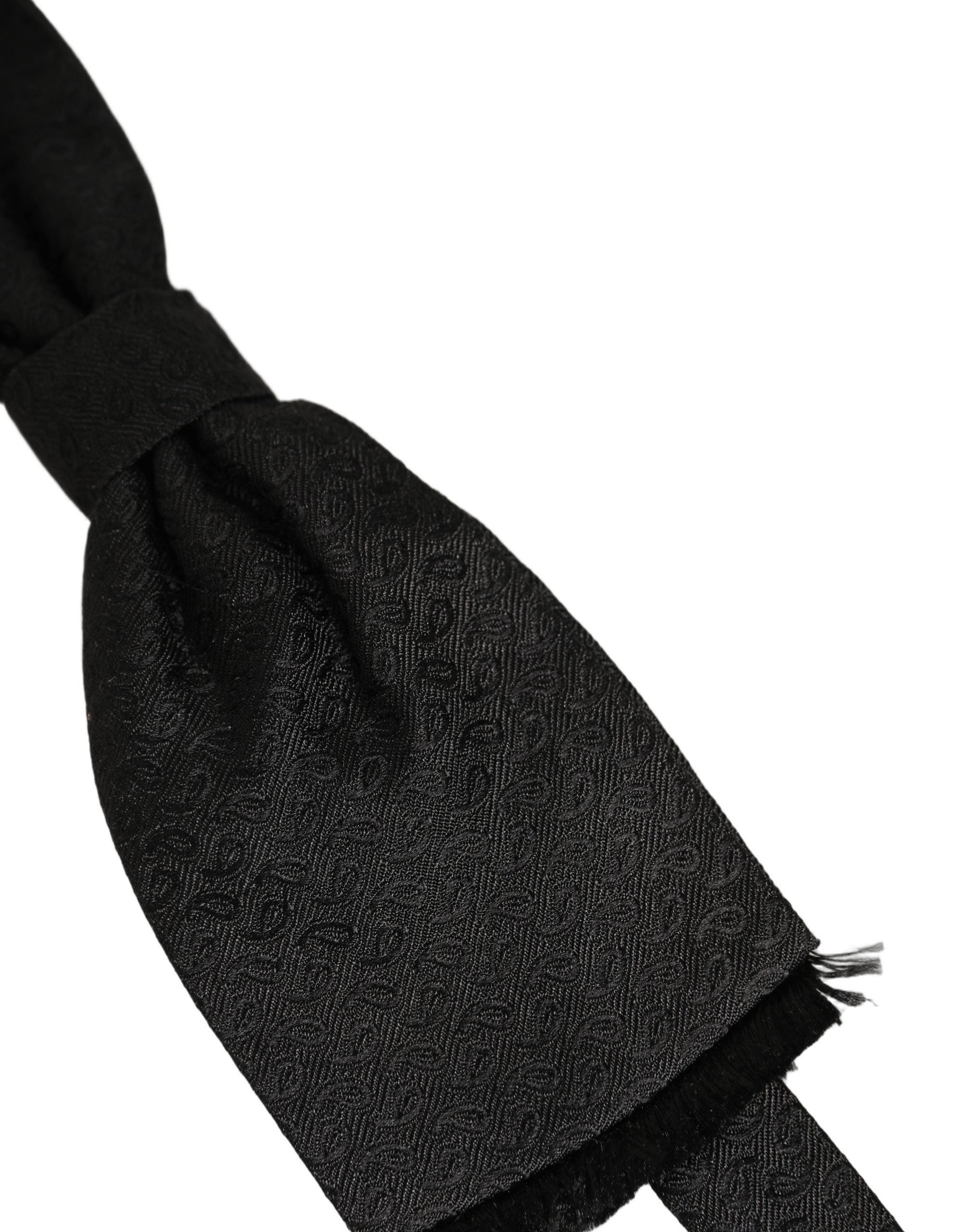 Dolce & Gabbana Men Black 100% SIlk Adjustable Neck Papillon Bow Tie Dolce & Gabbana