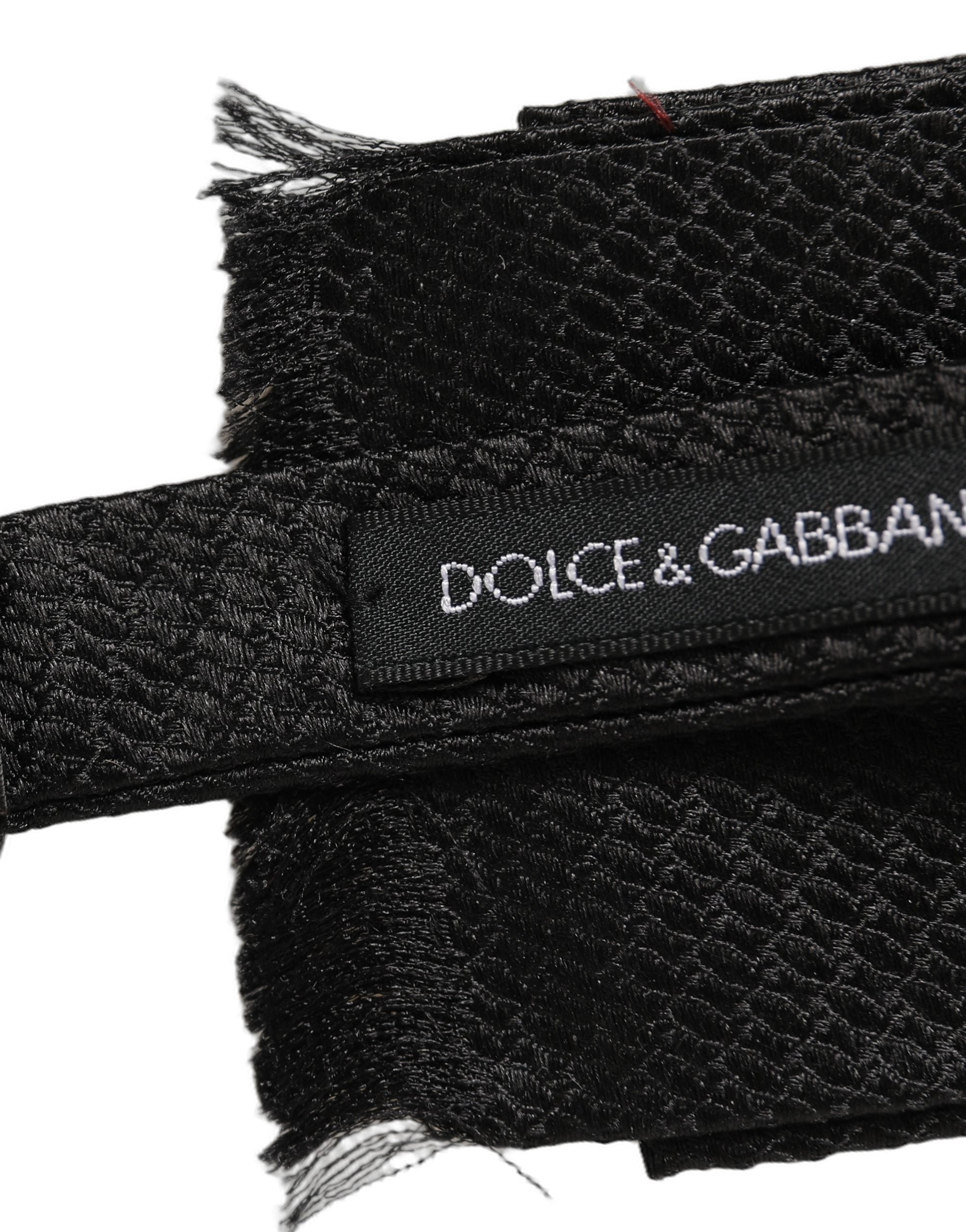 Dolce & Gabbana Men Black 100% SIlk Adjustable Neck Papillon Bow Tie Dolce & Gabbana