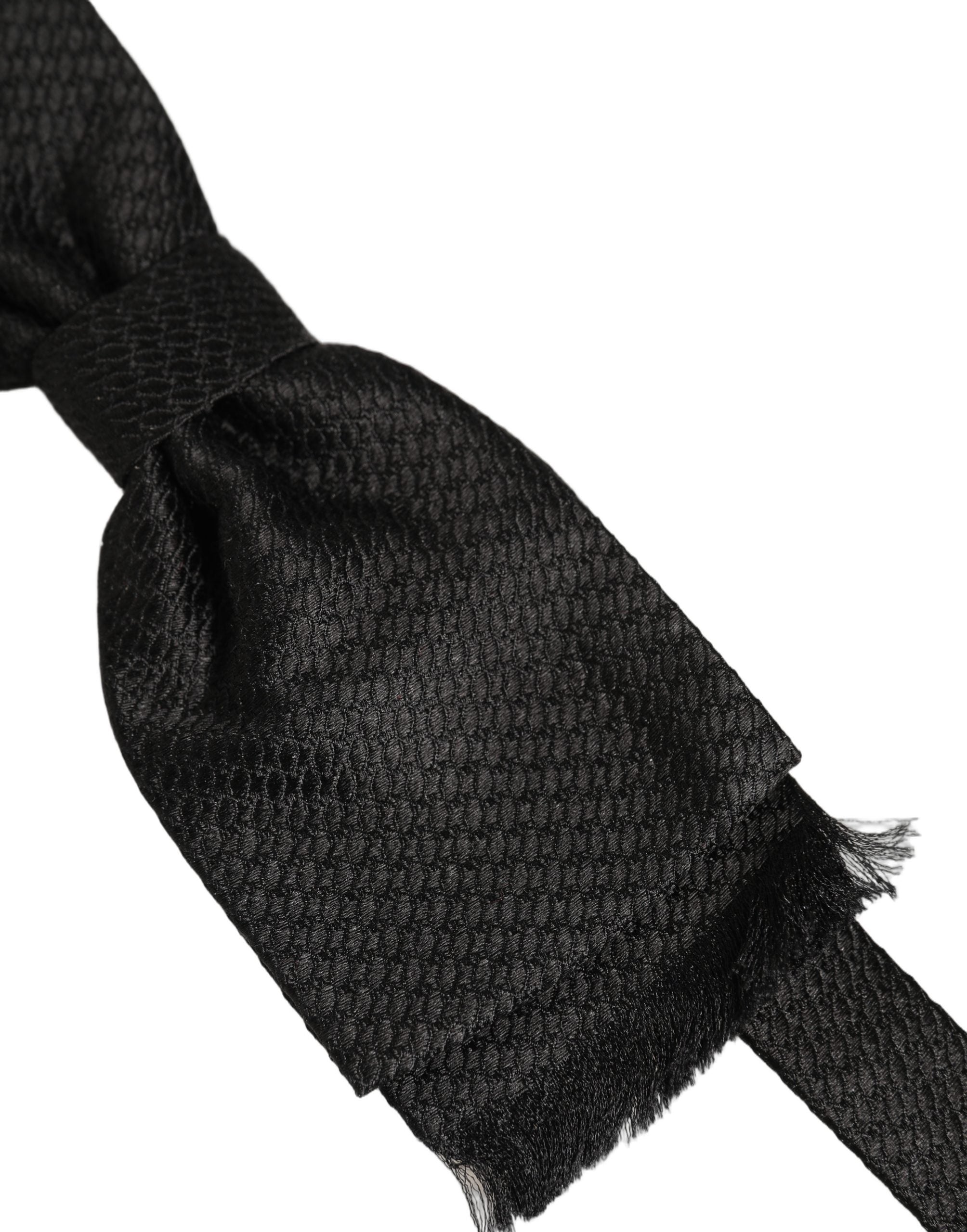 Dolce & Gabbana Men Black 100% SIlk Adjustable Neck Papillon Bow Tie Dolce & Gabbana