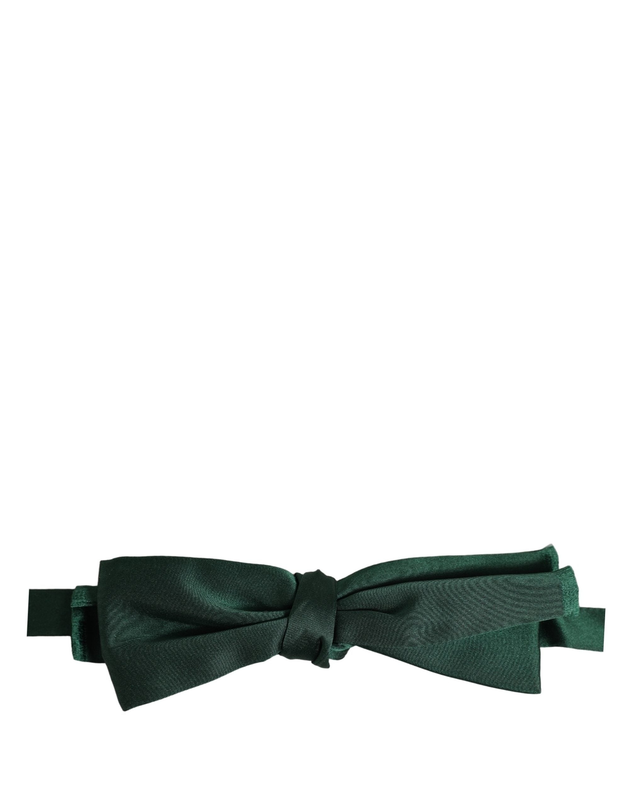Dolce & Gabbana Men Dark Green Silk Adjustable Neck Papillon Bow Tie Dolce & Gabbana