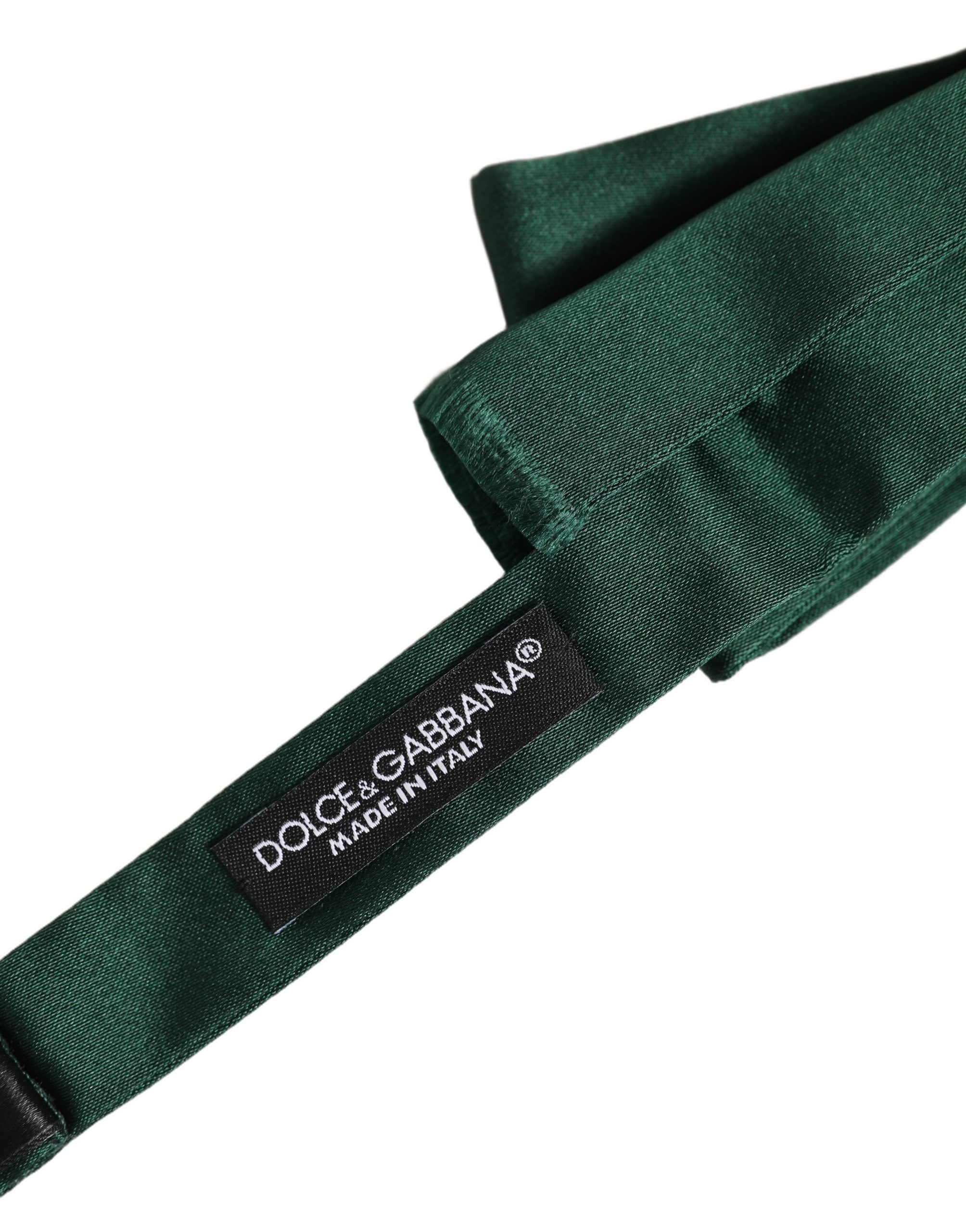 Dolce & Gabbana Men Dark Green Silk Adjustable Neck Papillon Bow Tie Dolce & Gabbana