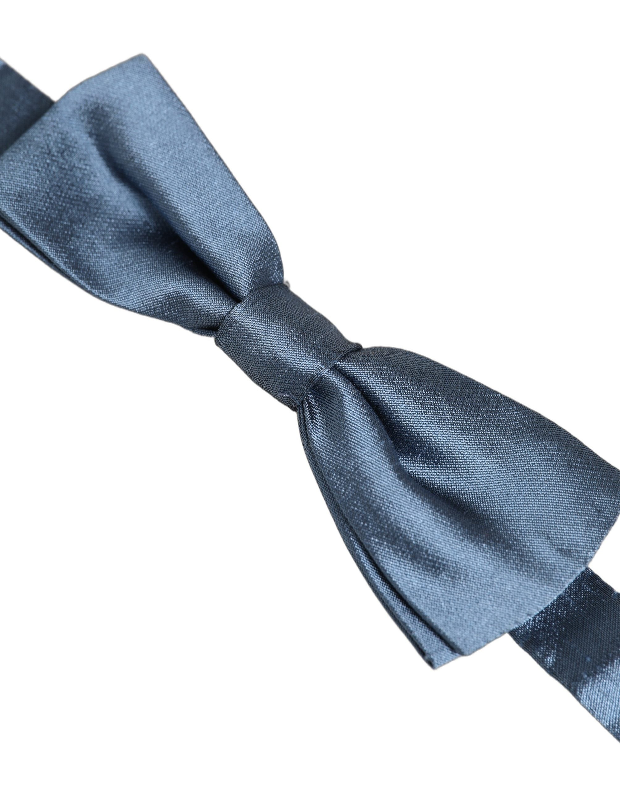 Dolce & Gabbana Men Light Blue Silk Adjustable Neck Papillon Bow Tie Dolce & Gabbana