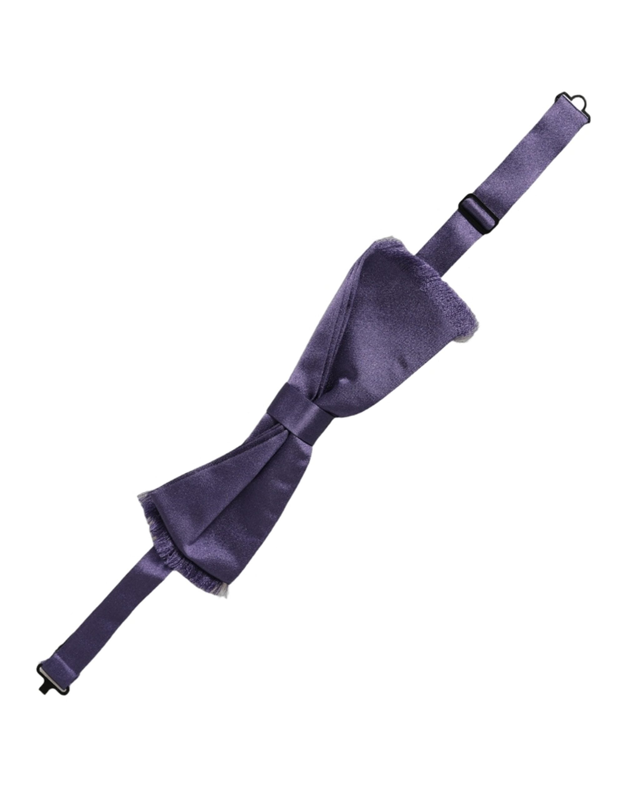 Dolce & Gabbana Men Purple 100% Silk Adjustable Neck Papillon Bow Tie Dolce & Gabbana