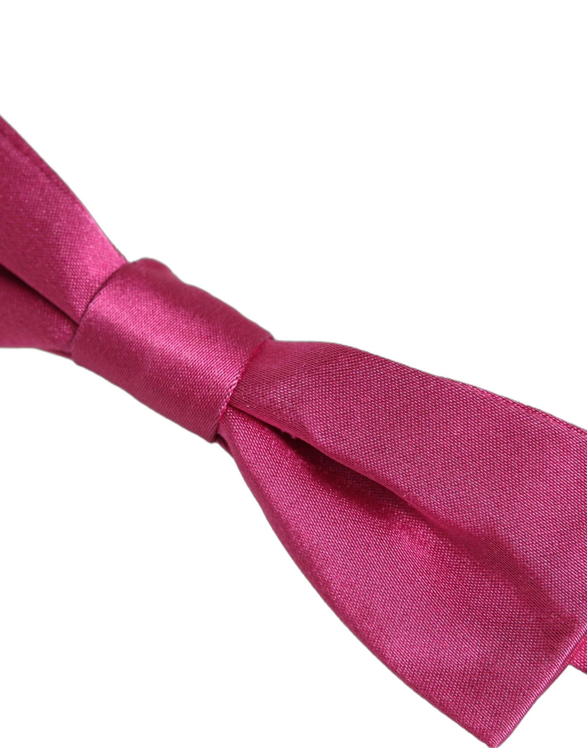 Dolce & Gabbana Men Pink 100% Silk Adjustable Neck Papillon Bow Tie Dolce & Gabbana