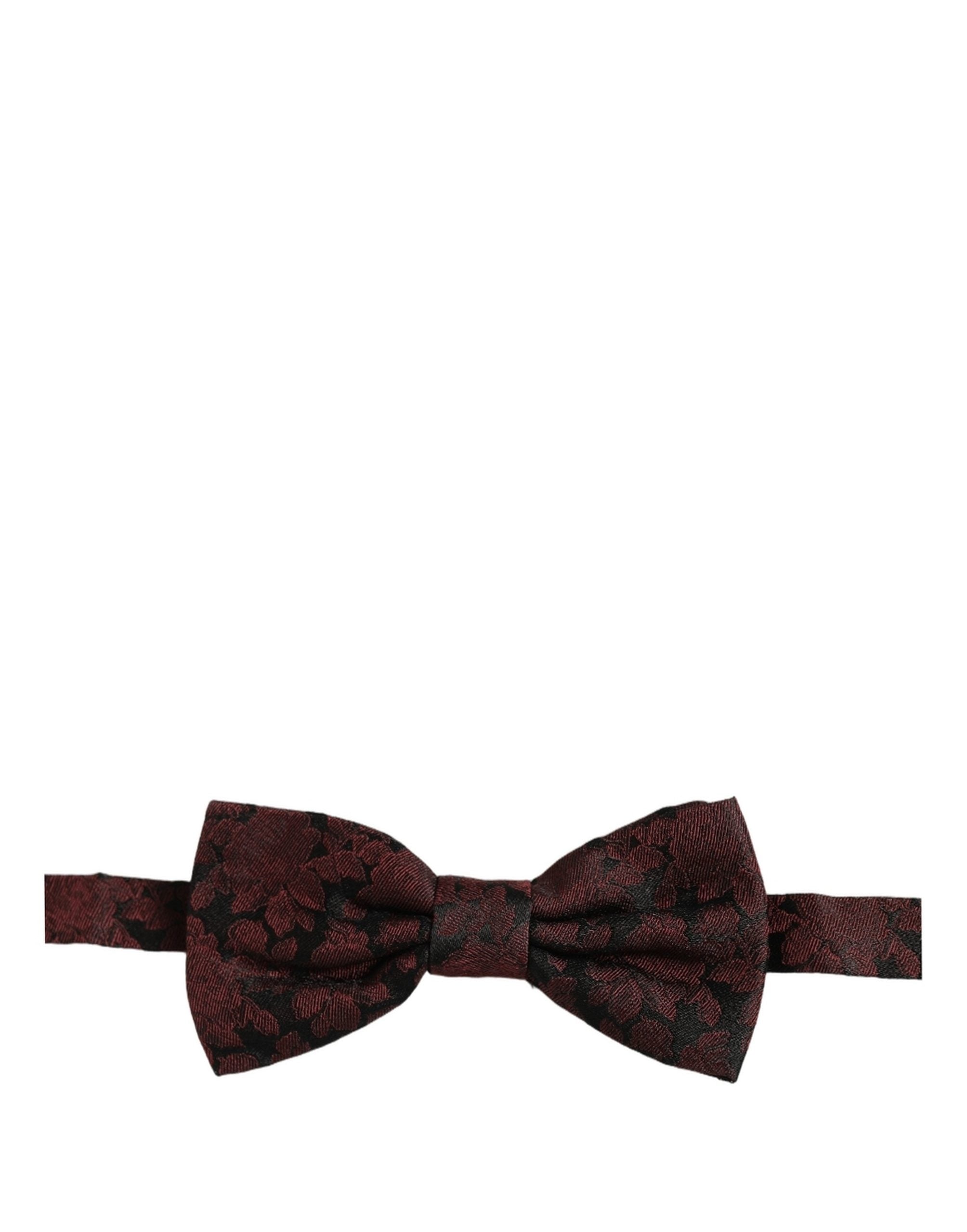 Dolce & Gabbana Men Maroon Floral Silk Adjustable Neck Bow Tie Dolce & Gabbana