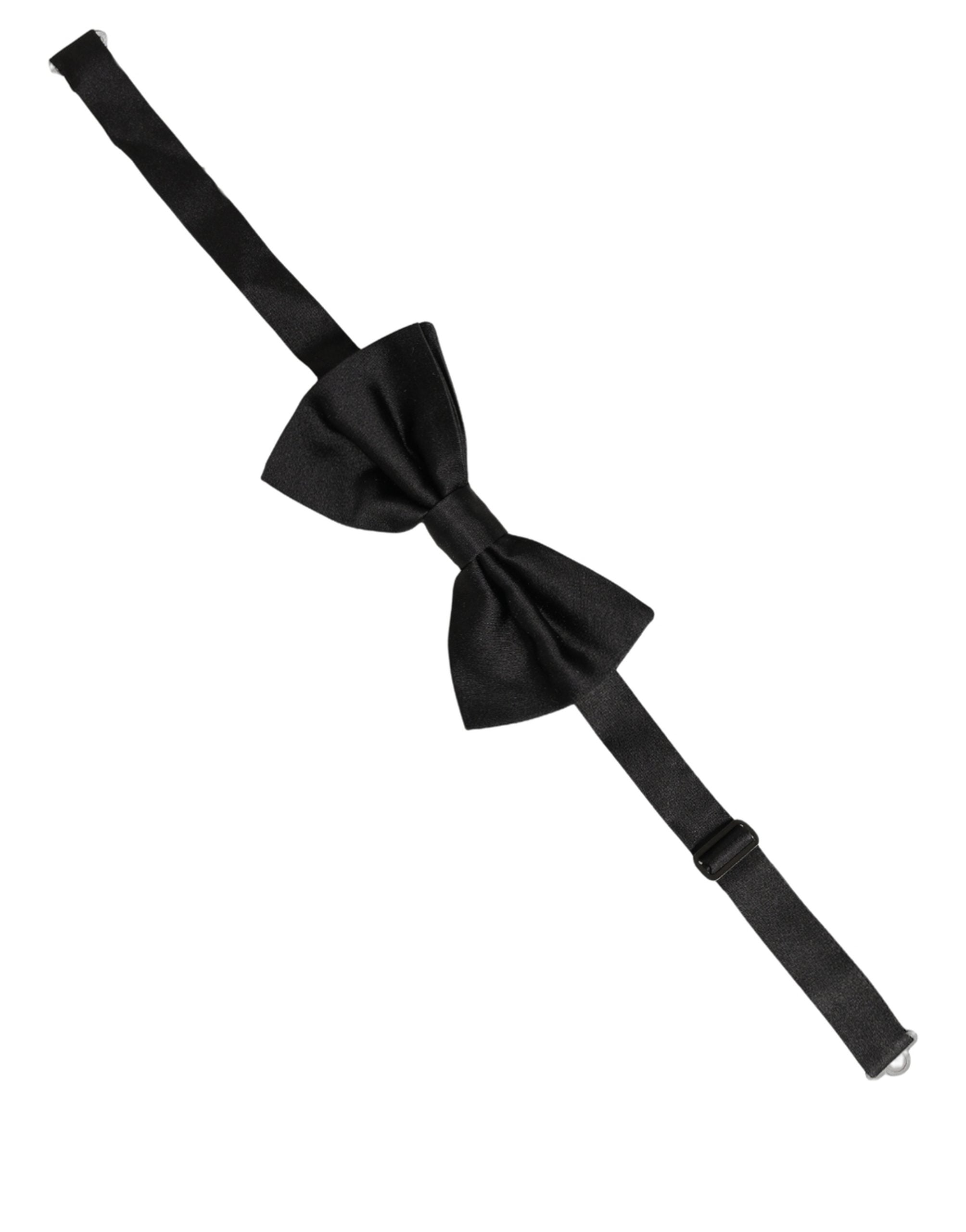 Dolce & Gabbana Men Black 100% Silk Adjustable Neck Papillon Bow Tie Dolce & Gabbana