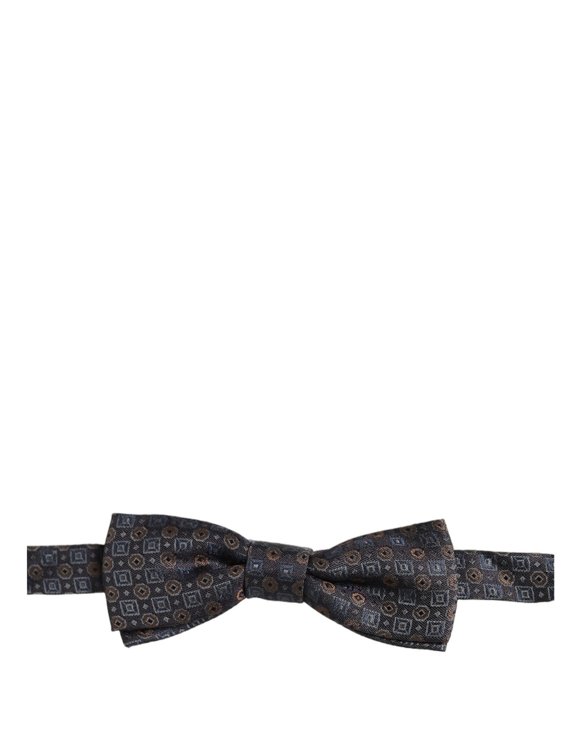 Dolce & Gabbana Men Dark Gray Geometric Adjustable Neck Bow Tie Dolce & Gabbana