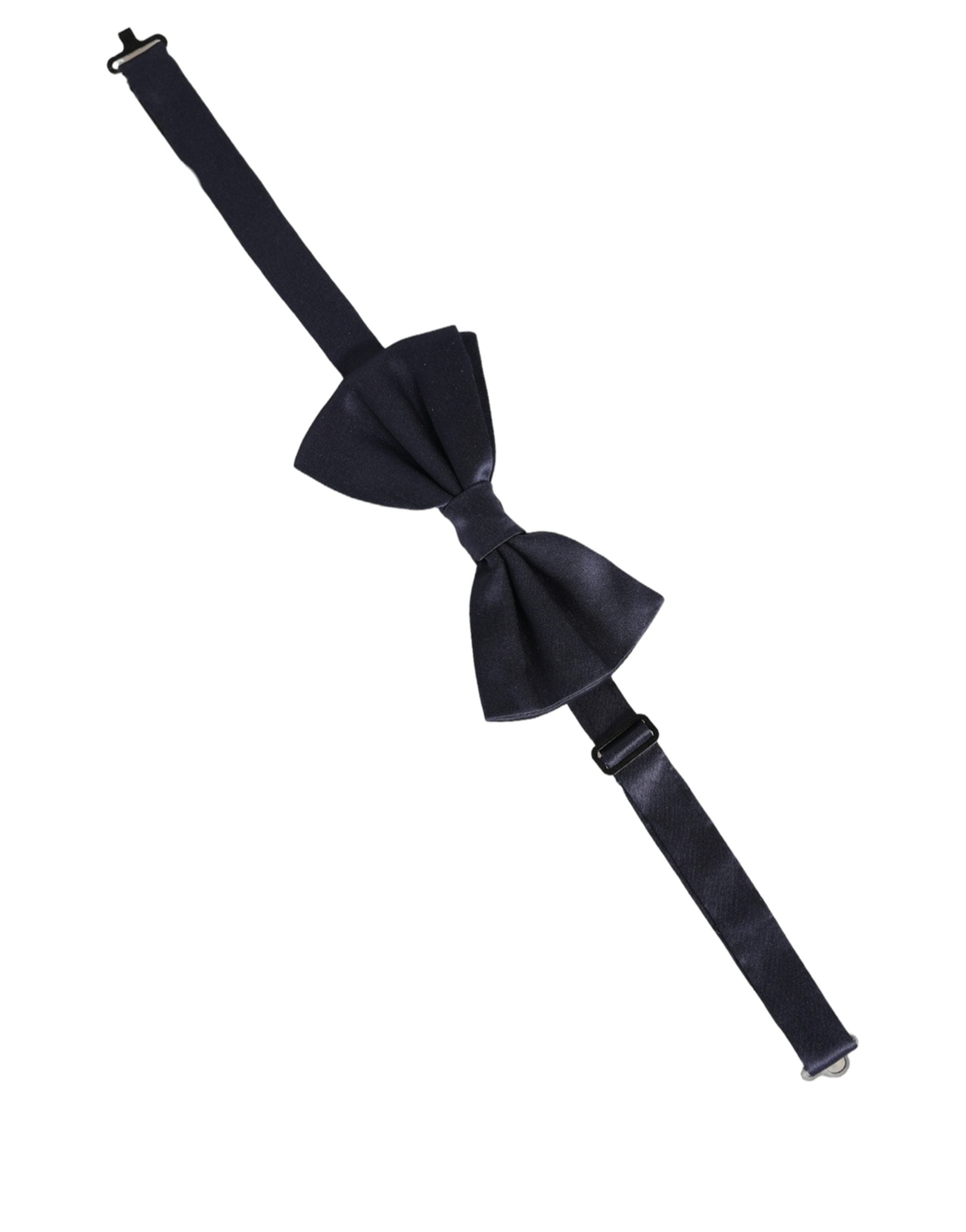 Dolce & Gabbana Dark Blue 100% Silk Adjustable Neck Papillon Bow Tie Dolce & Gabbana