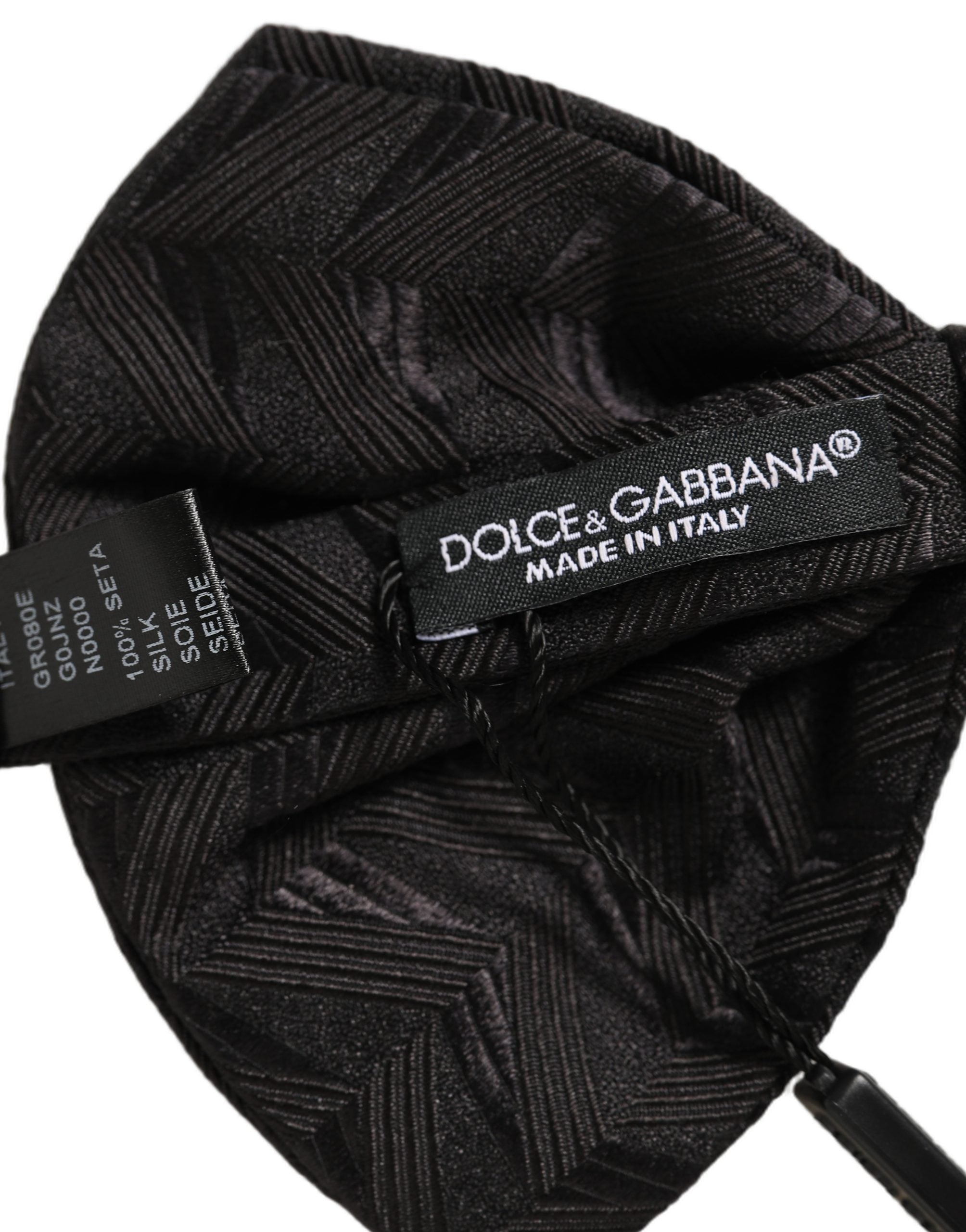 Dolce & Gabbana Men Black Patterned Adjustable Neck Papillon Bow Tie Dolce & Gabbana