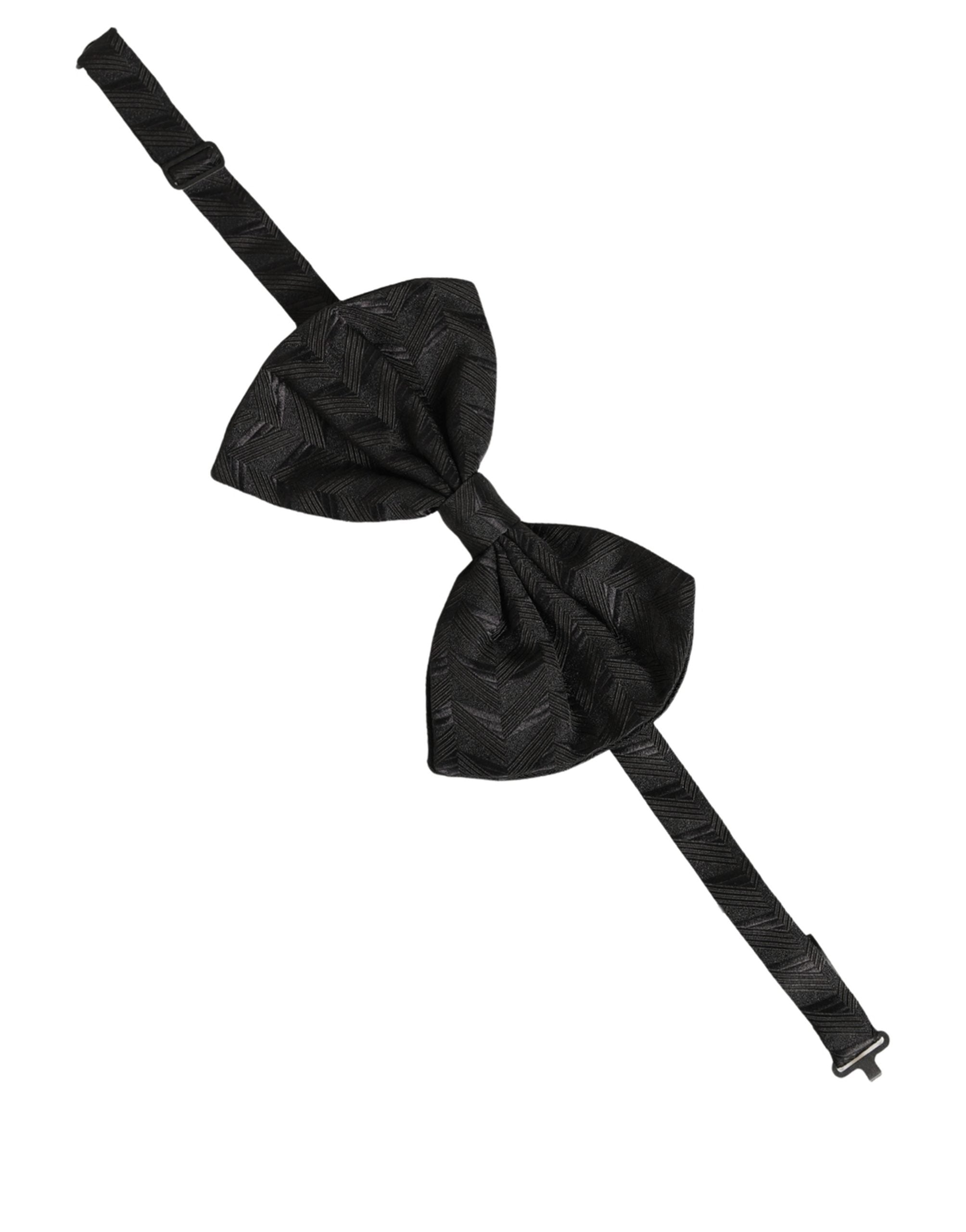 Dolce & Gabbana Men Black Patterned Adjustable Neck Papillon Bow Tie Dolce & Gabbana