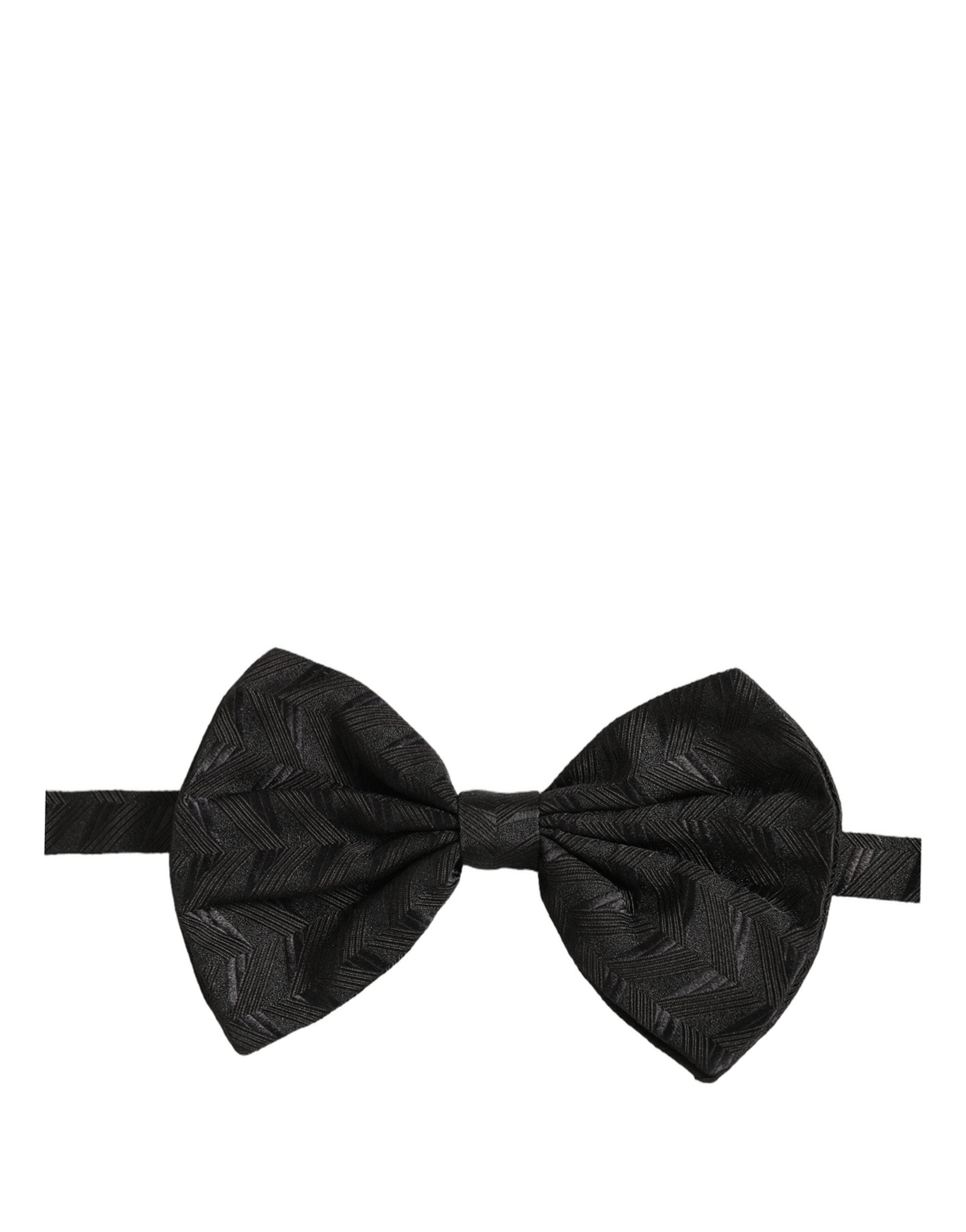 Dolce & Gabbana Men Black Patterned Adjustable Neck Papillon Bow Tie Dolce & Gabbana