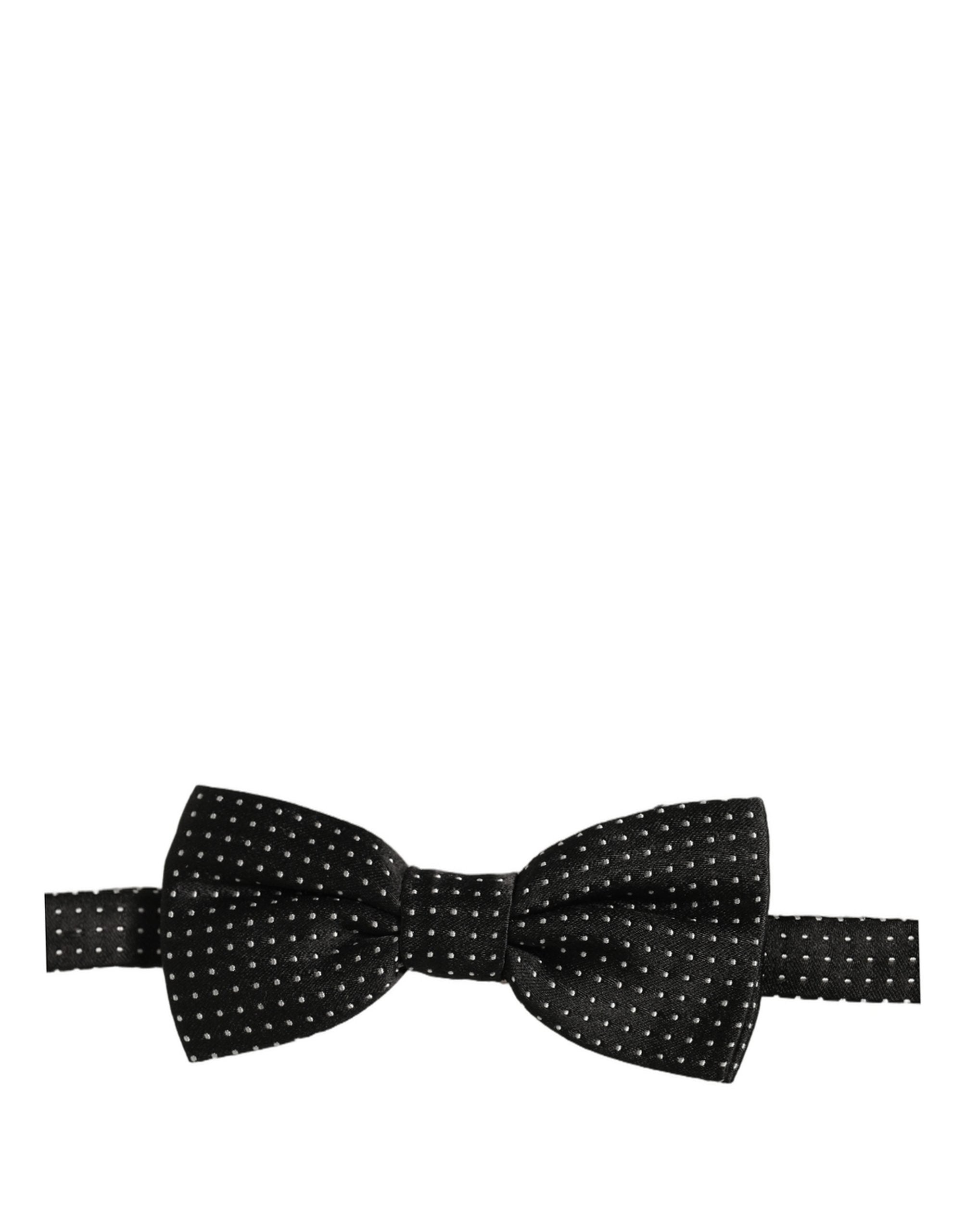Dolce & Gabbana Men Black White PolkaDot Adjustable Bow Tie Dolce & Gabbana