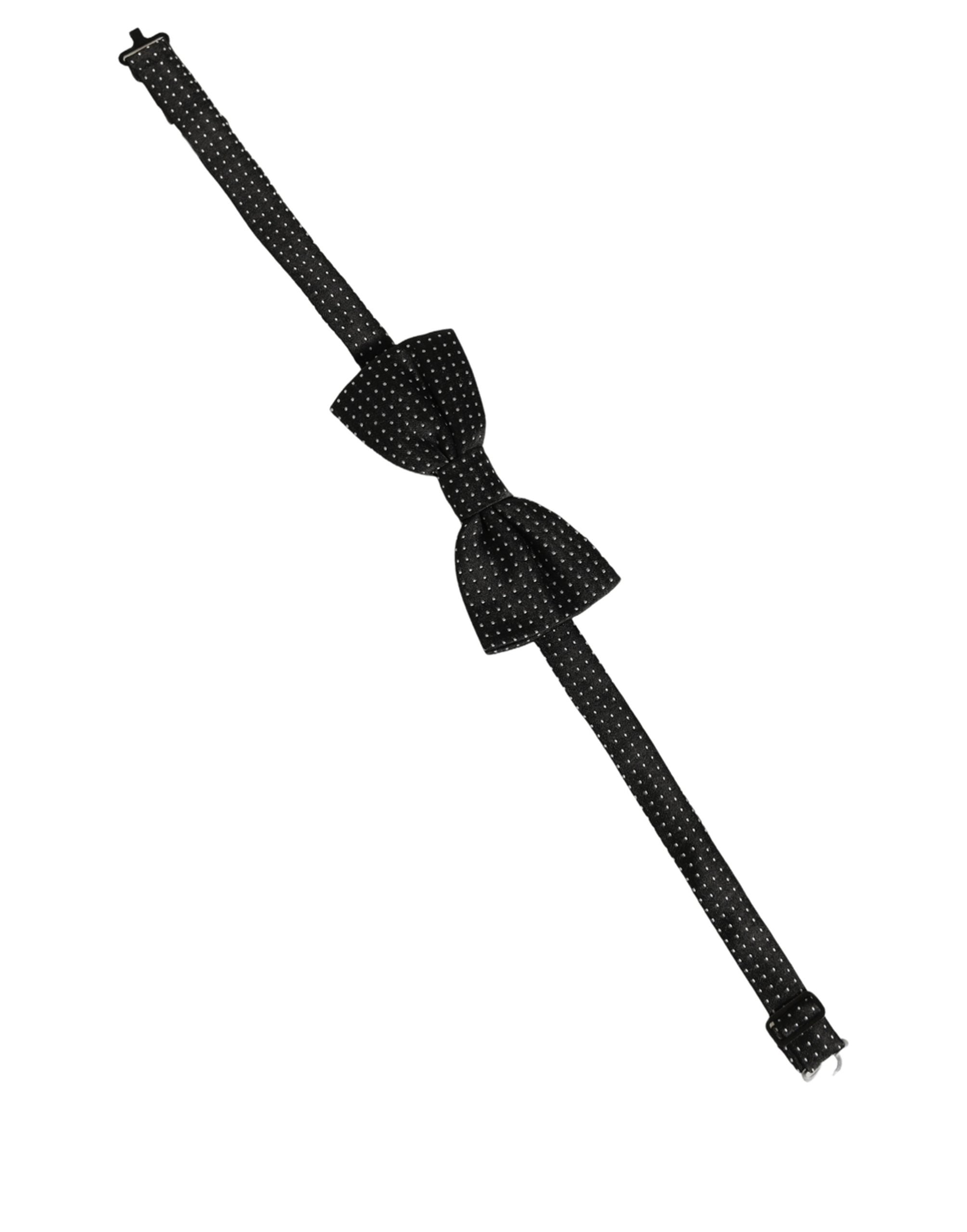 Dolce & Gabbana Men Black White PolkaDot Adjustable Bow Tie Dolce & Gabbana