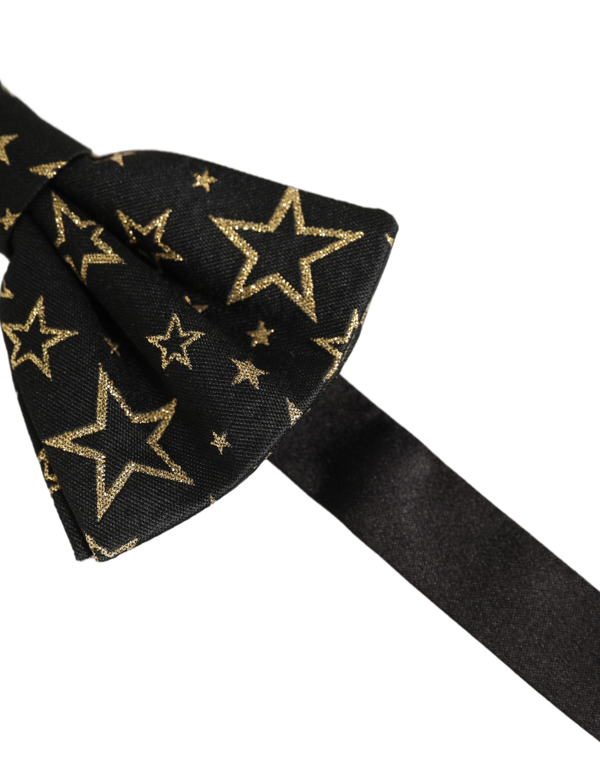 Dolce & Gabbana Men Black Star 100% Silk Adjustable Neck Papillon Bow Tie Dolce & Gabbana