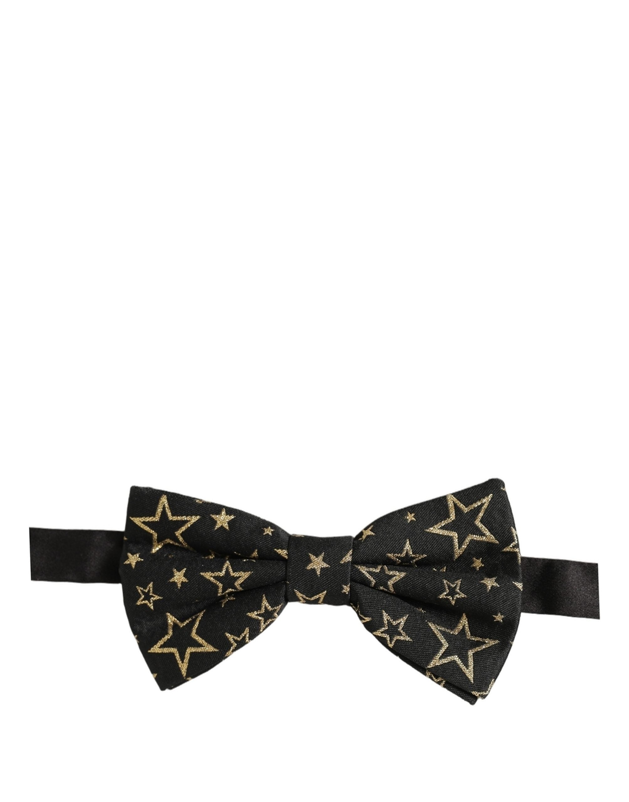 Dolce & Gabbana Men Black Star 100% Silk Adjustable Neck Papillon Bow Tie Dolce & Gabbana