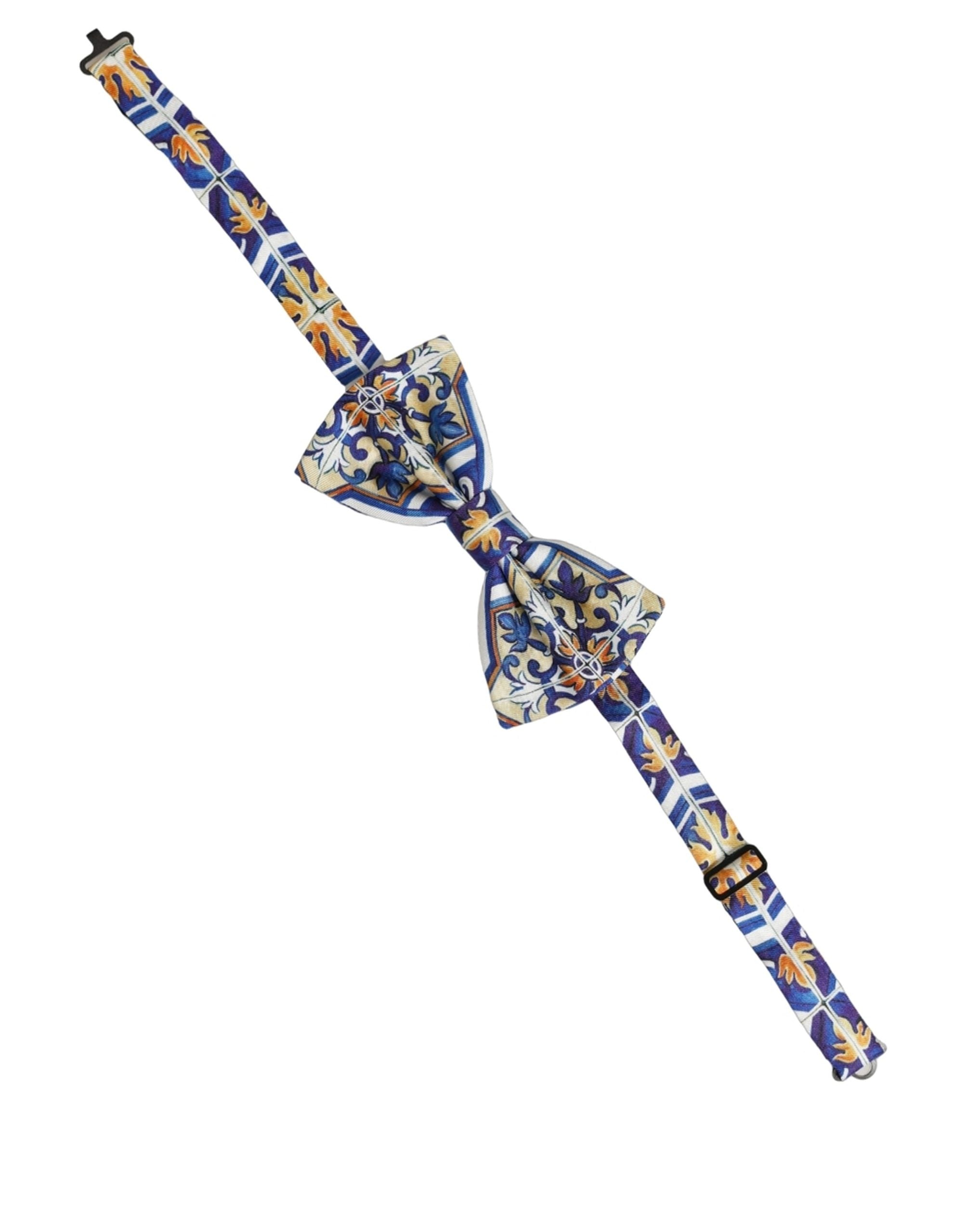 Dolce & Gabbana Men Multicolor Majolica Adjustable Neck Papillon Bow Tie Dolce & Gabbana