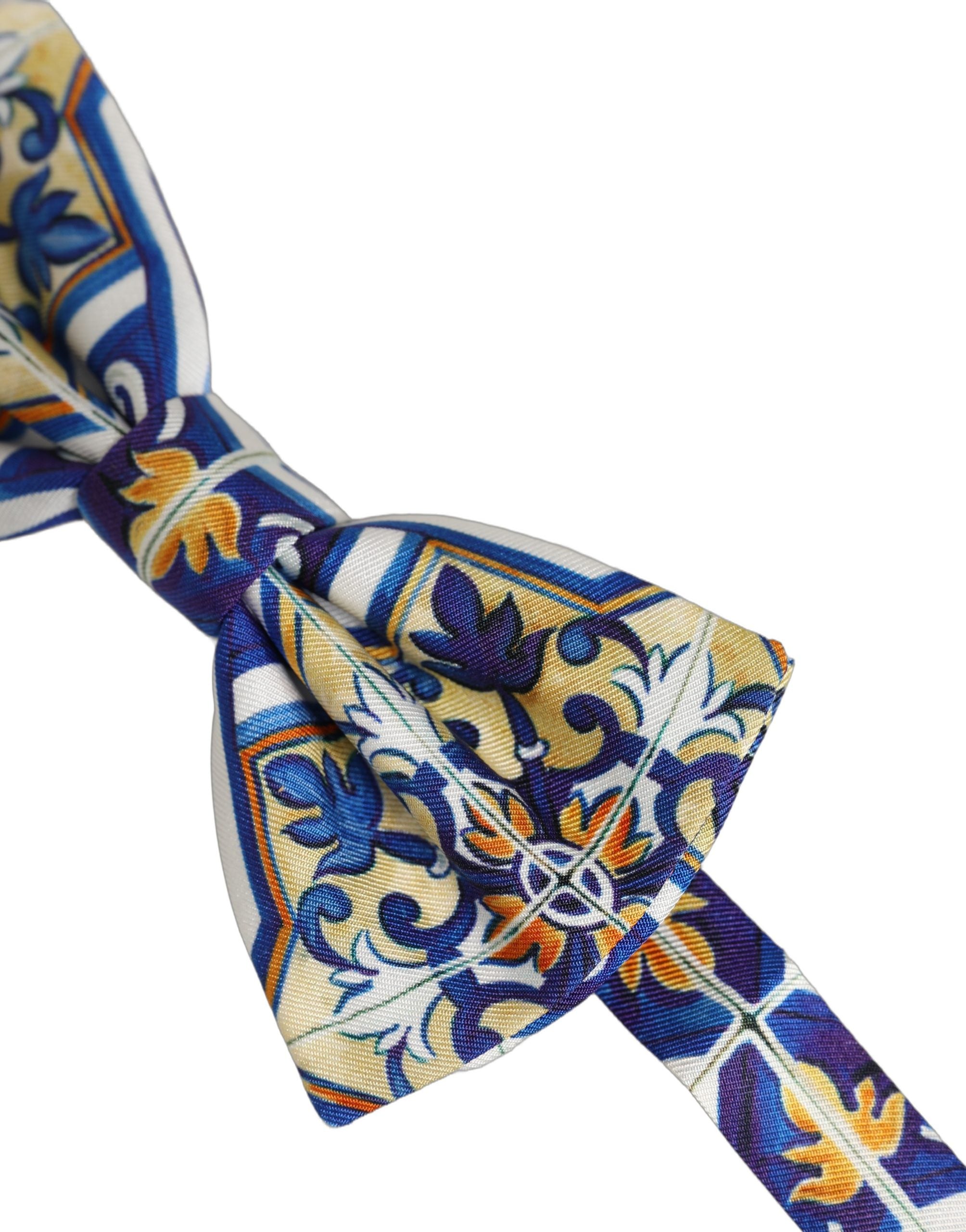 Dolce & Gabbana Men Multicolor Majolica Adjustable Neck Papillon Bow Tie Dolce & Gabbana