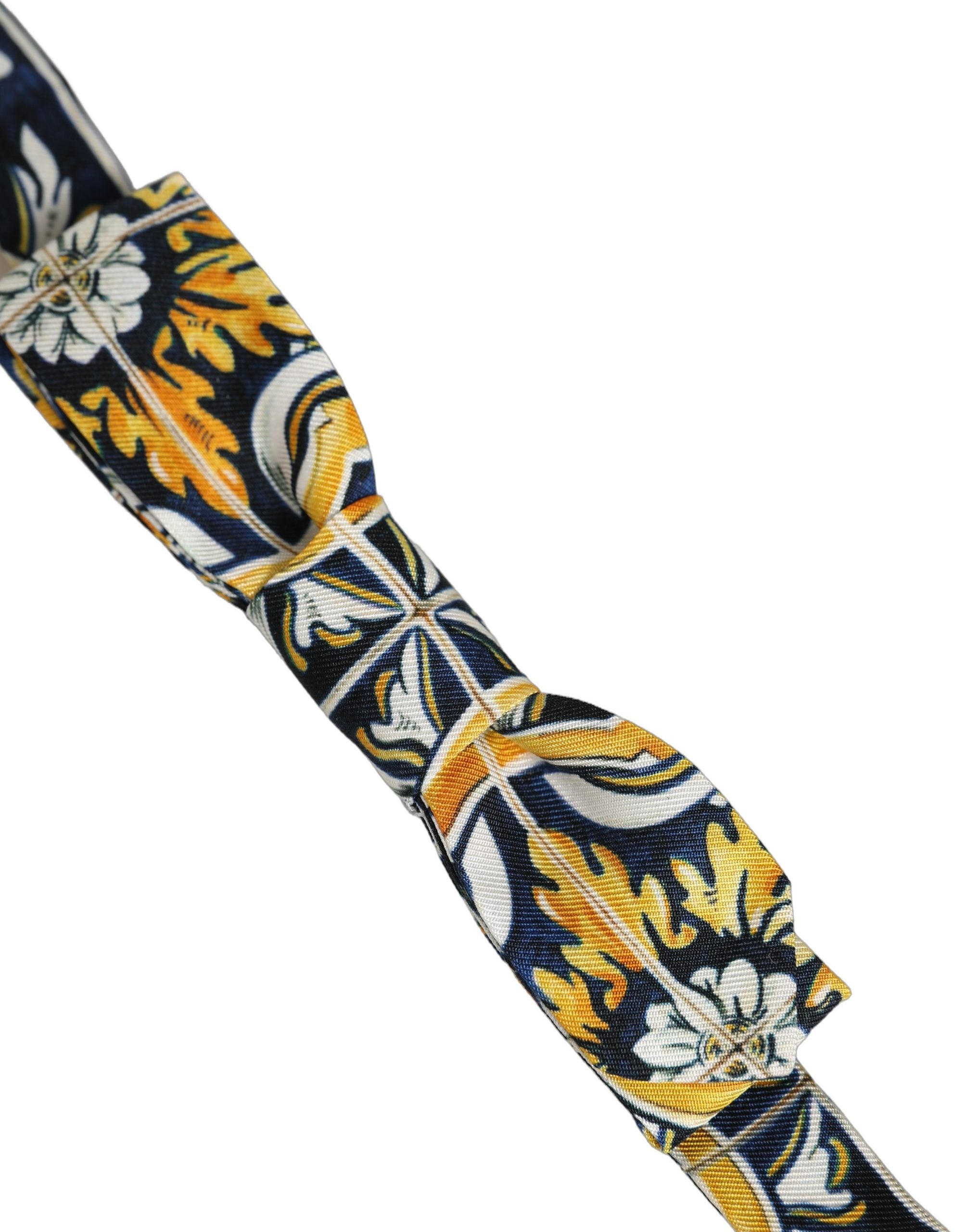 Dolce & Gabbana Multicolor Damask Style Adjustable Neck Papillon Bow Tie Dolce & Gabbana