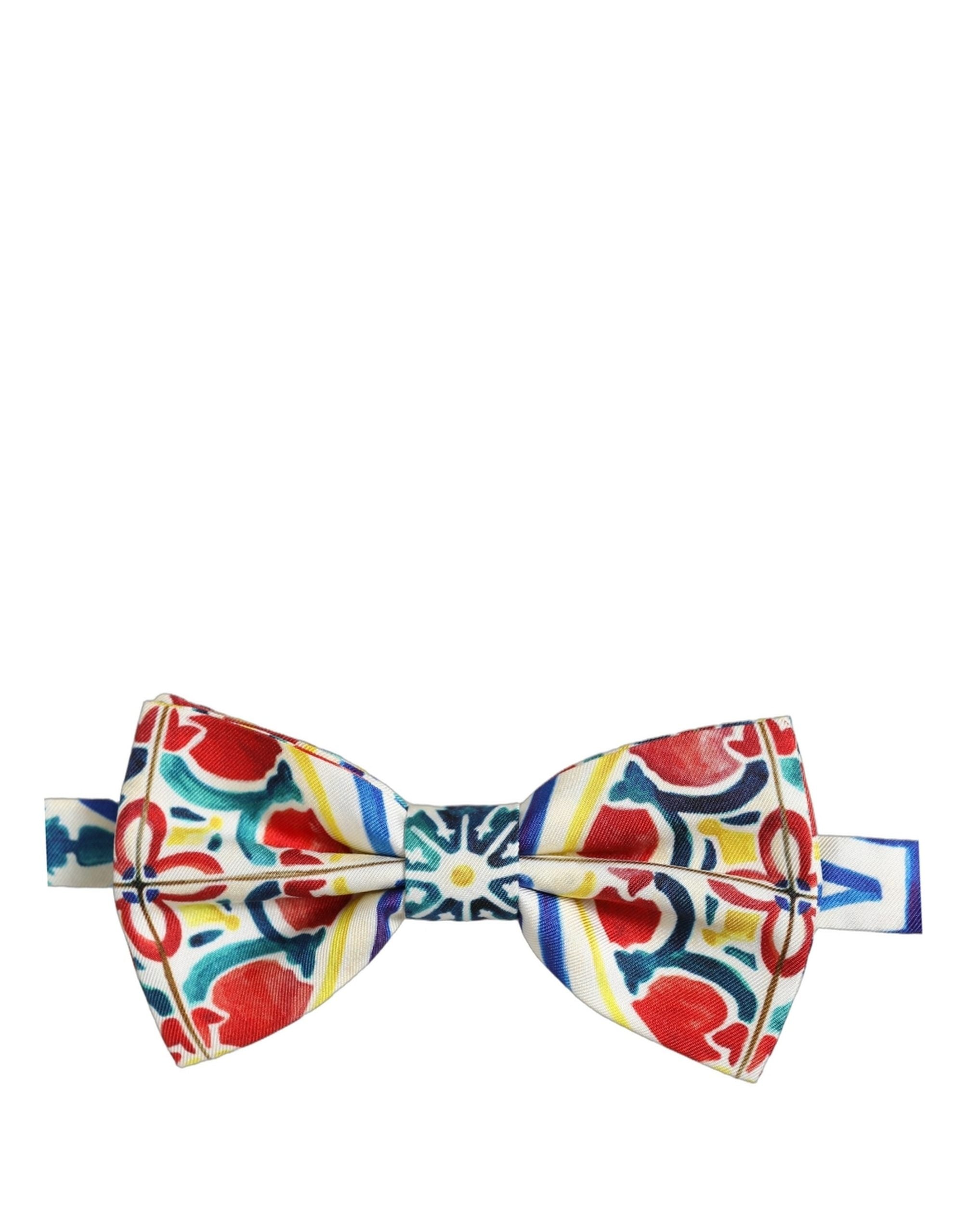 Dolce & Gabbana Men Multicolor Majolica Adjustable Neck Papillon Bow Tie Dolce & Gabbana
